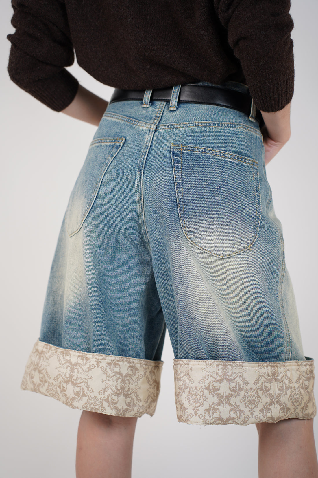Tirra Belted Bermudas – Effortless Denim with a Modern Edge