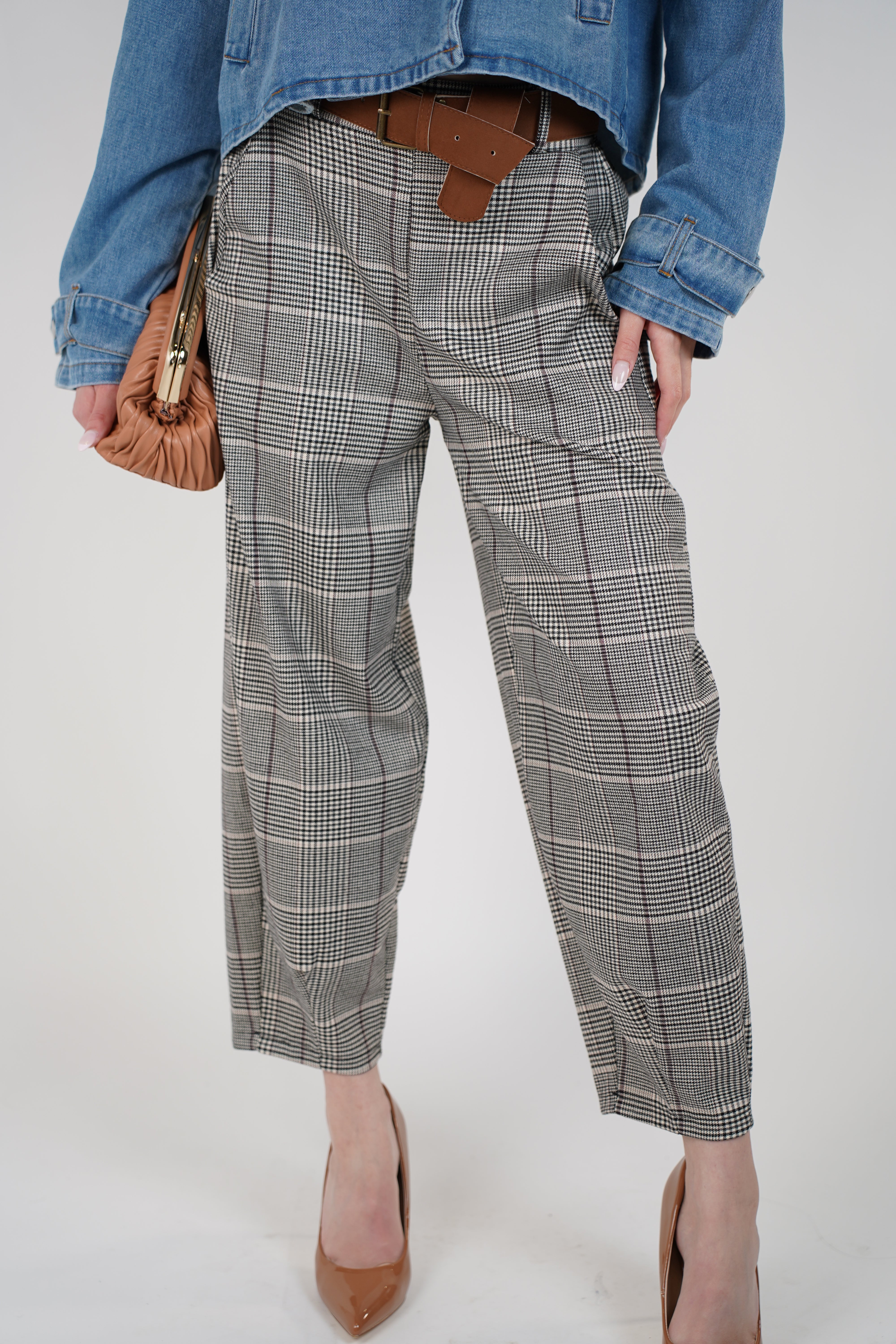 Mysael Plaid Belted Pants – Timeless Plaid with Effortless Sophistication