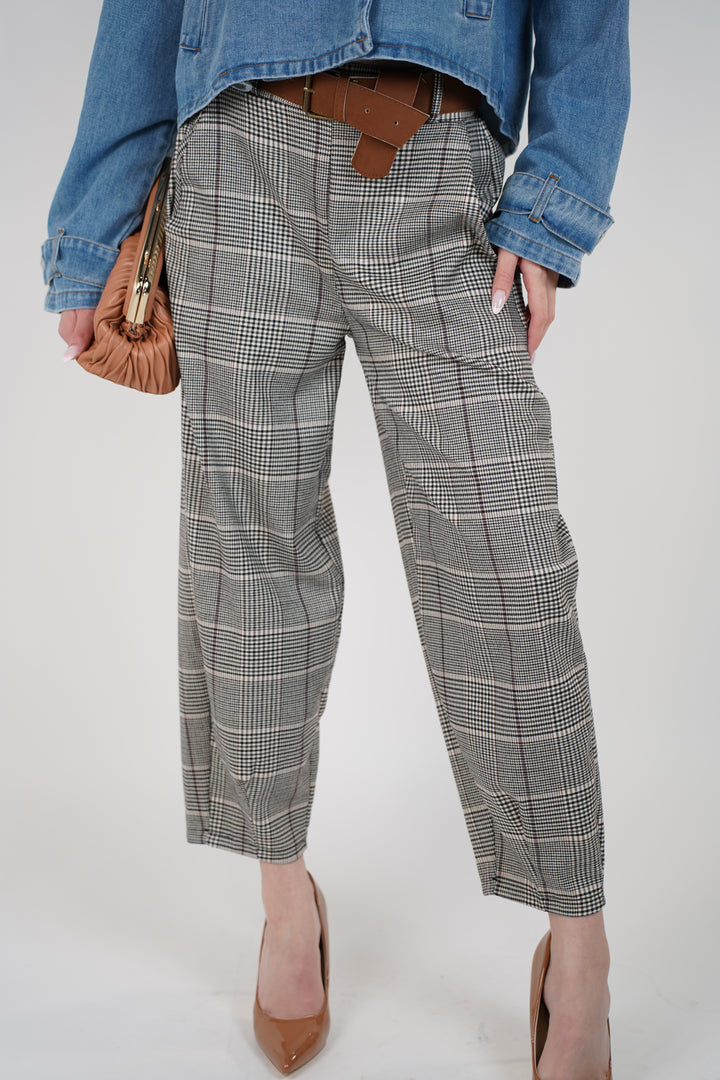 Mysael Plaid Belted Pants – Timeless Plaid with Effortless Sophistication