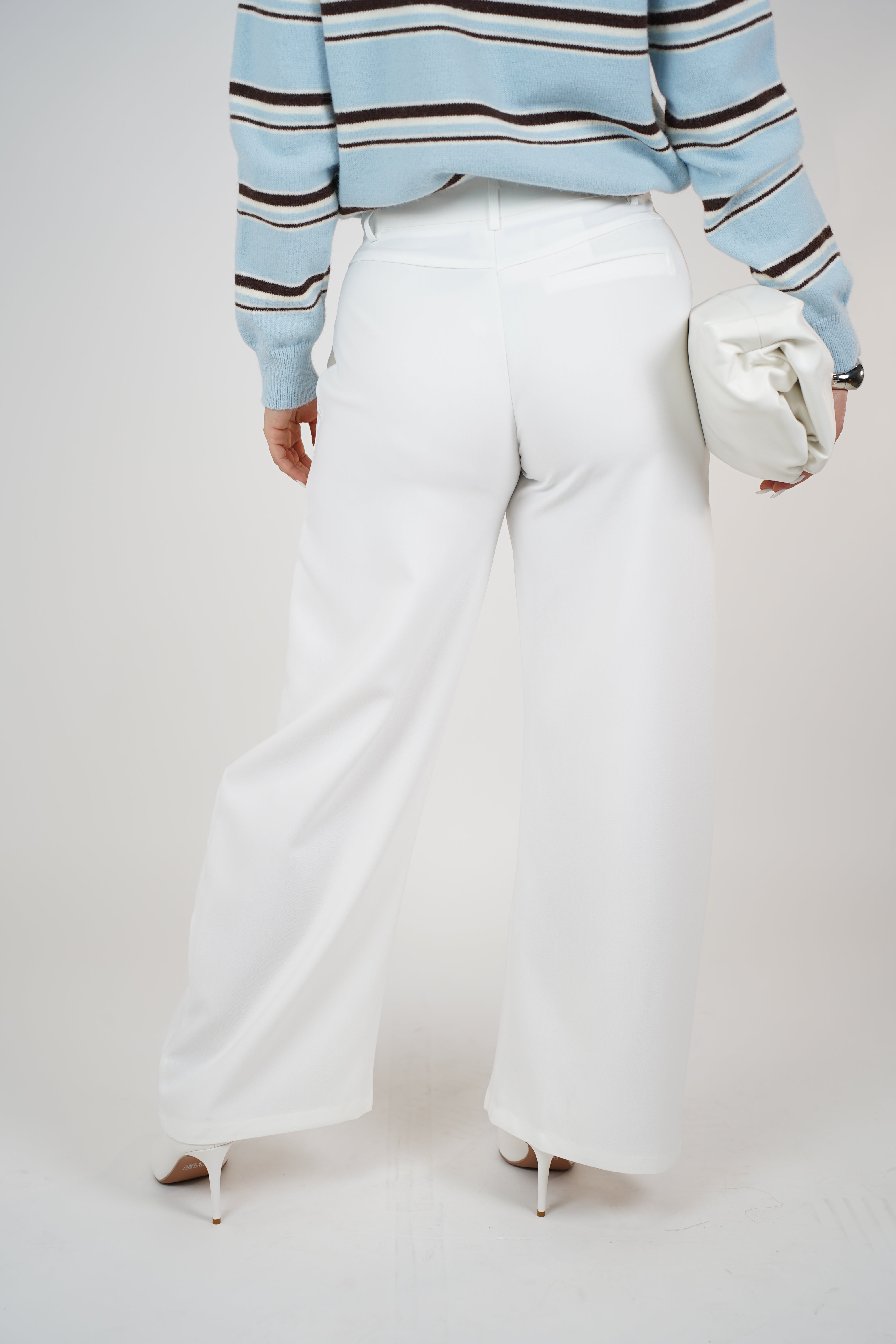 Hanyel Trousers – Classic Wide-Leg Tailored Pant in Neutral Beige