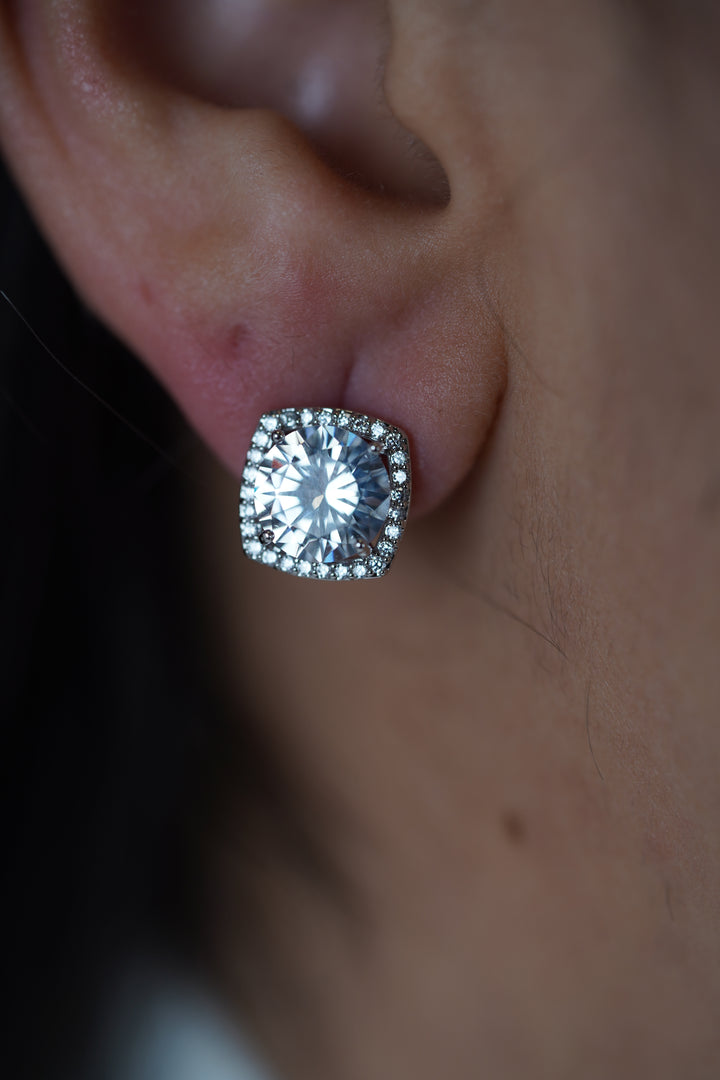 Tirra Squared Diamond Stud Earrings