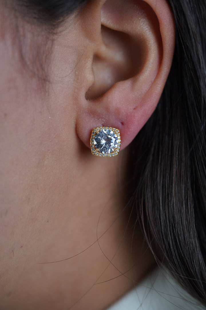 Tirra Squared Diamond Stud Earrings