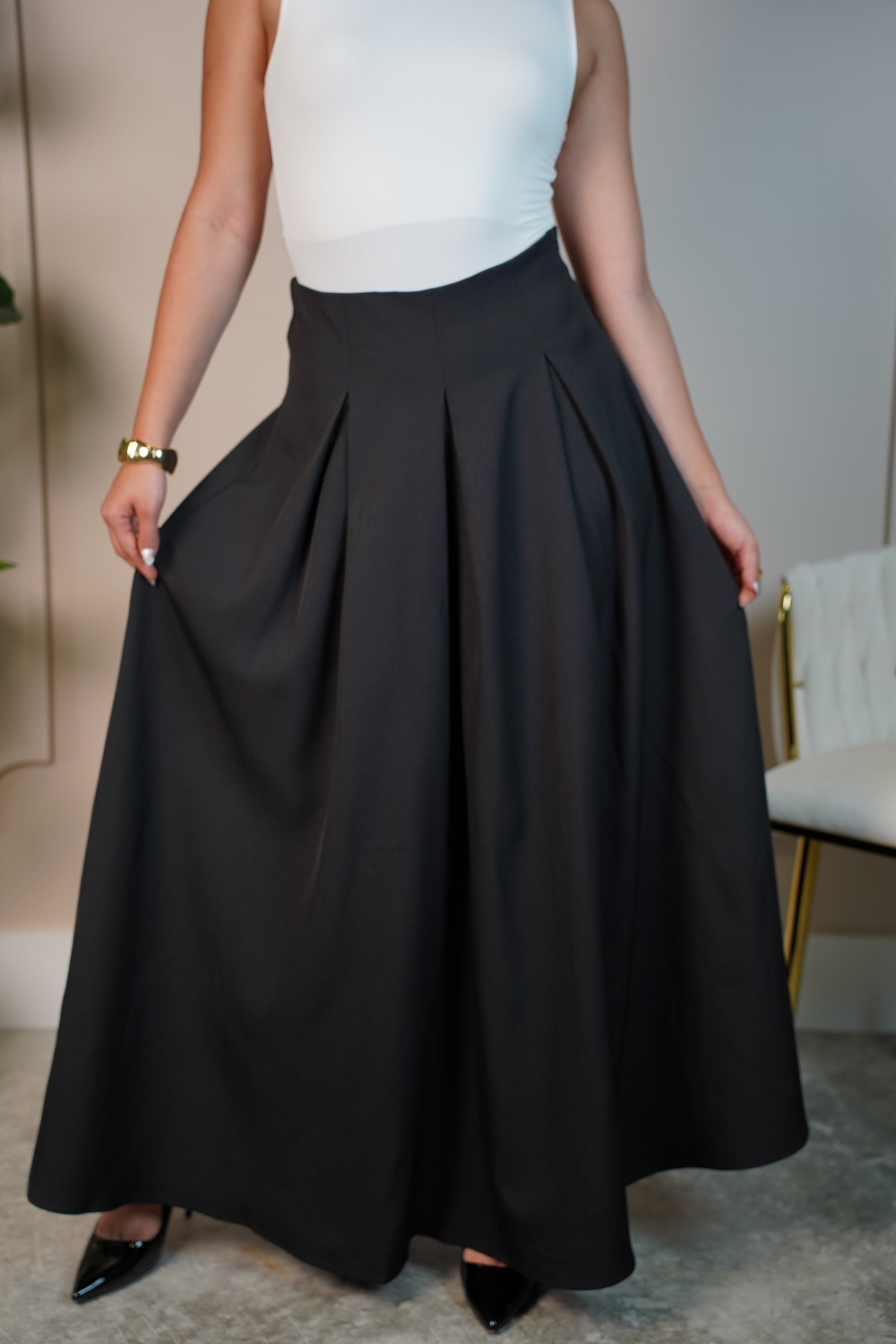 Azel Maxi Skirt – Elegant Full-Length Skirt with Statement Volume