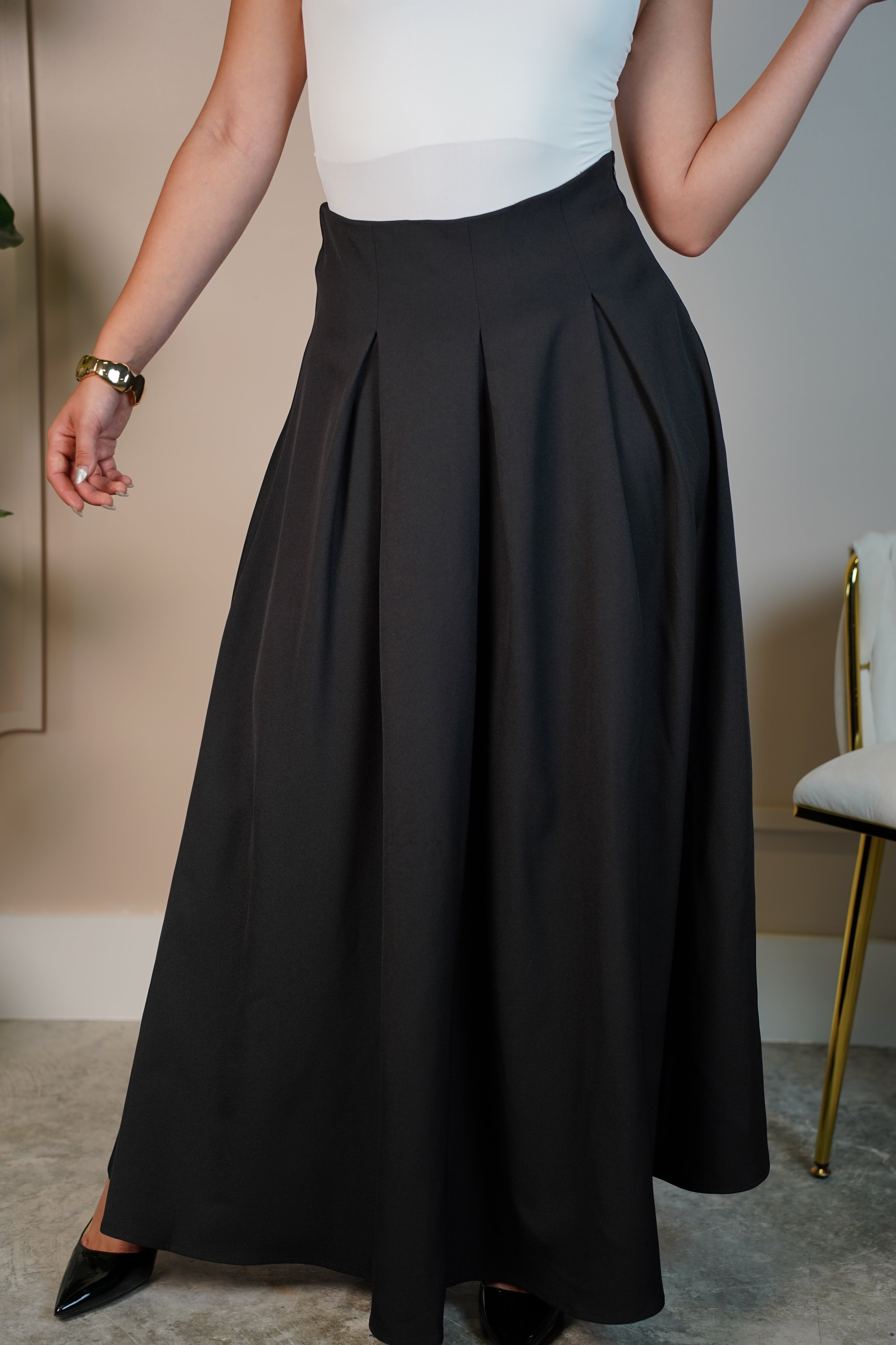 Azel Maxi Skirt – Elegant Full-Length Skirt with Statement Volume