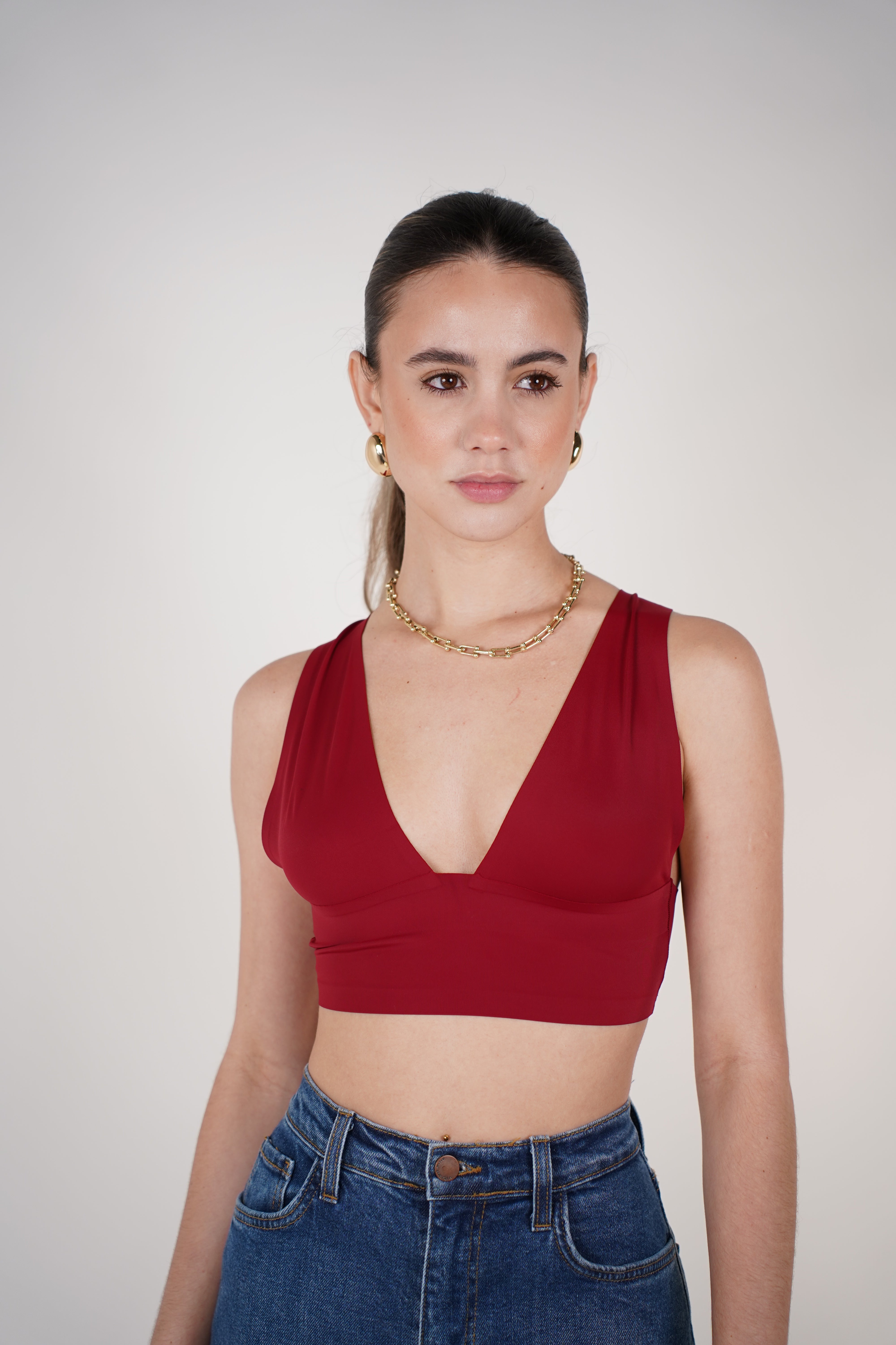 Ruvia Seamless Crop top – Deep V Seamless Crop Top