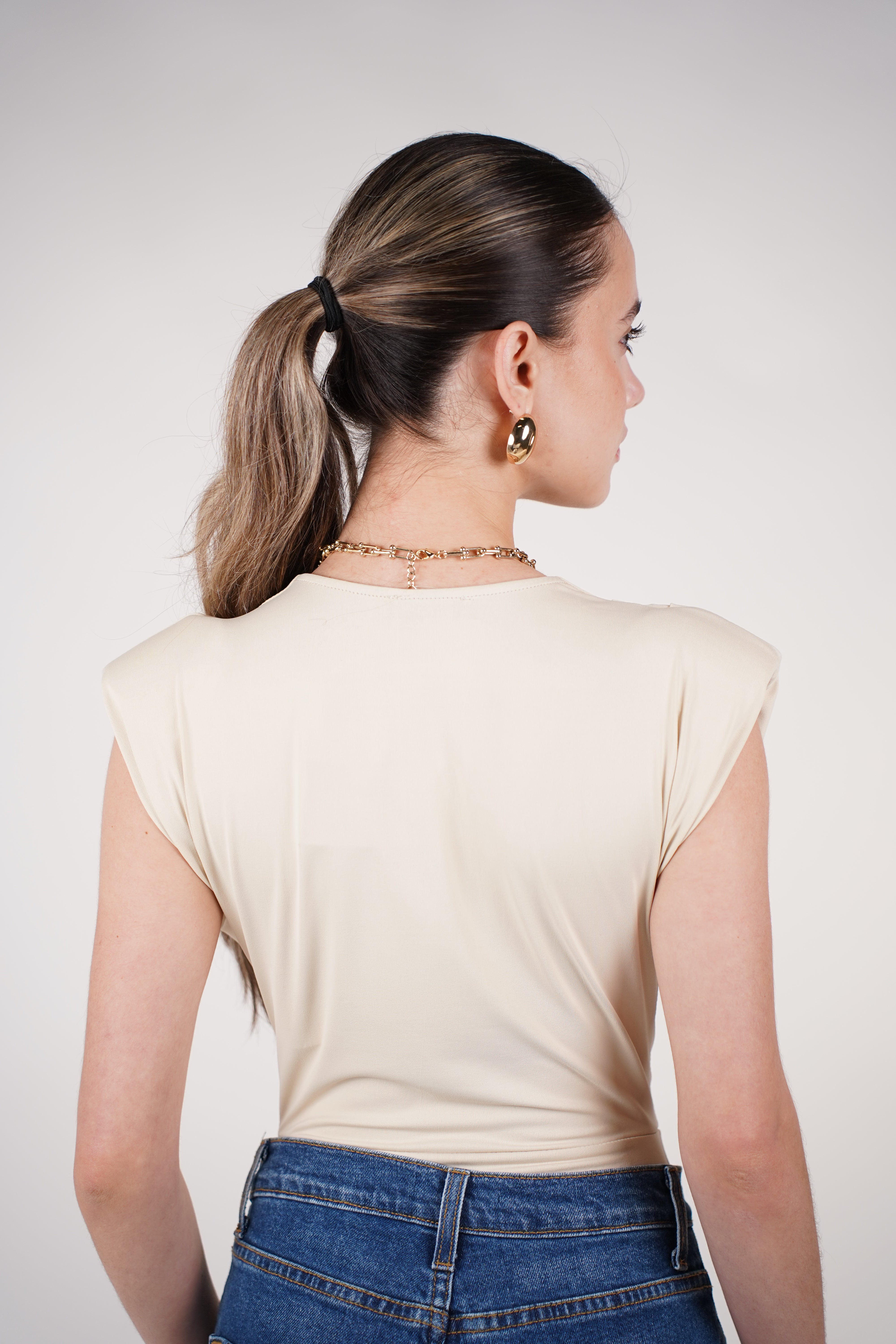 Marcelita Bodysuit – Luxe Twist Front Stretch Top