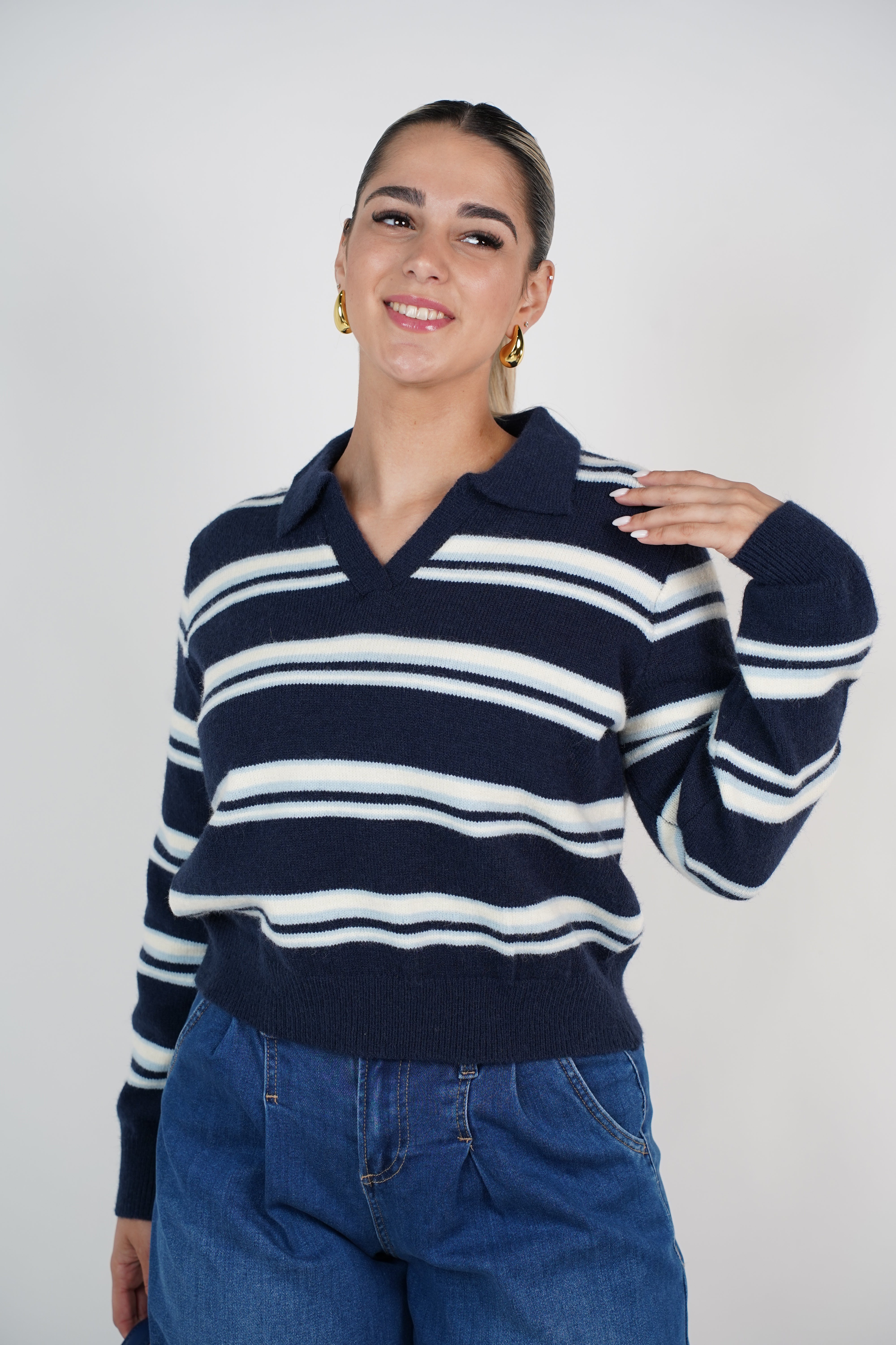 Neli Polo Stripped Sweater