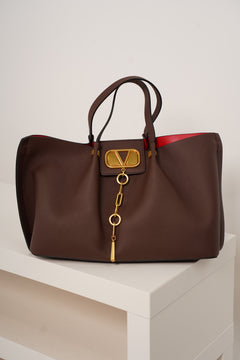 Meliz Tote Bag – Luxe Black Carryall with Gold Hardware and Red Interior