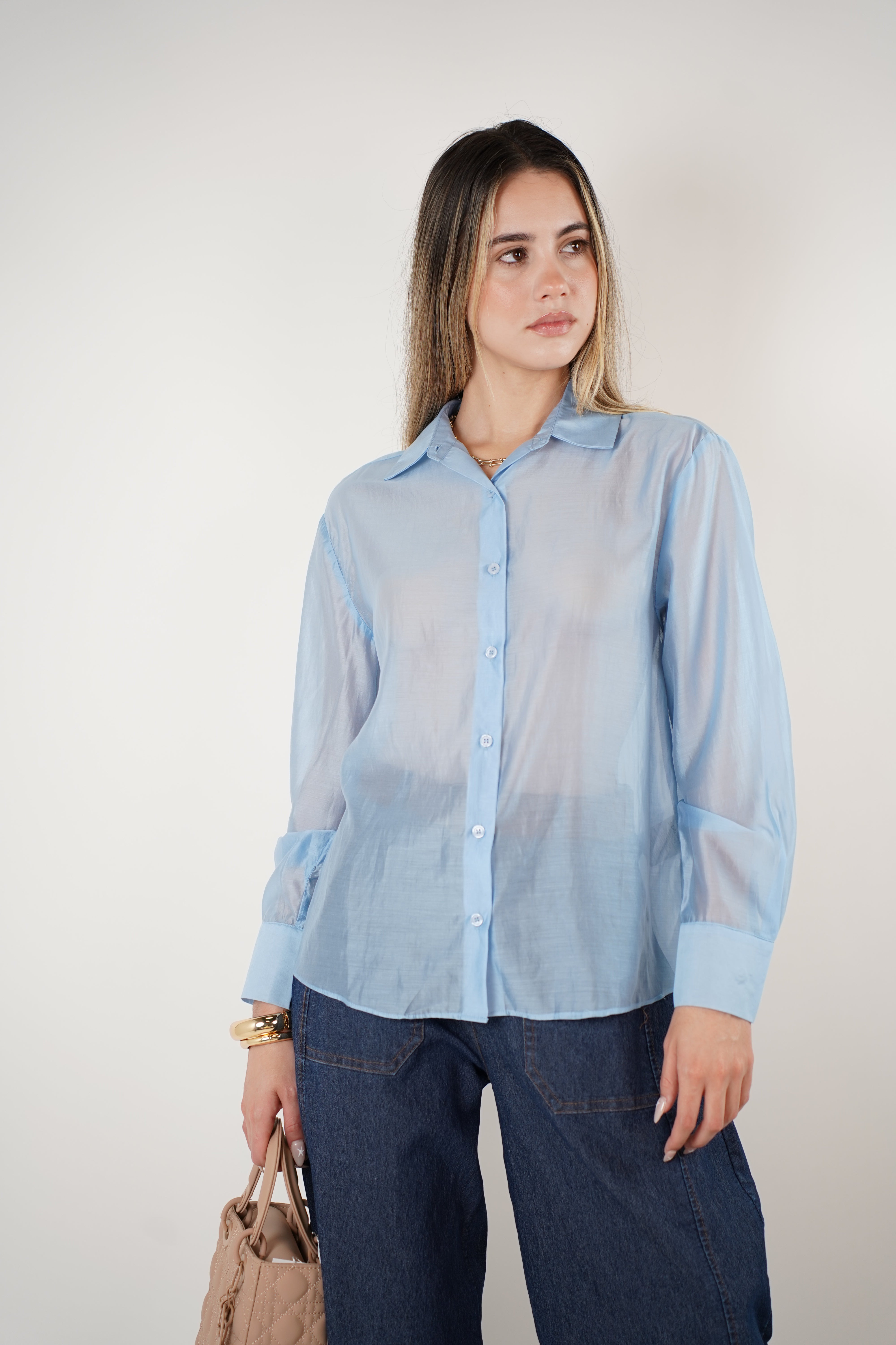 Davi Oversized Button Down – Sheer Drama