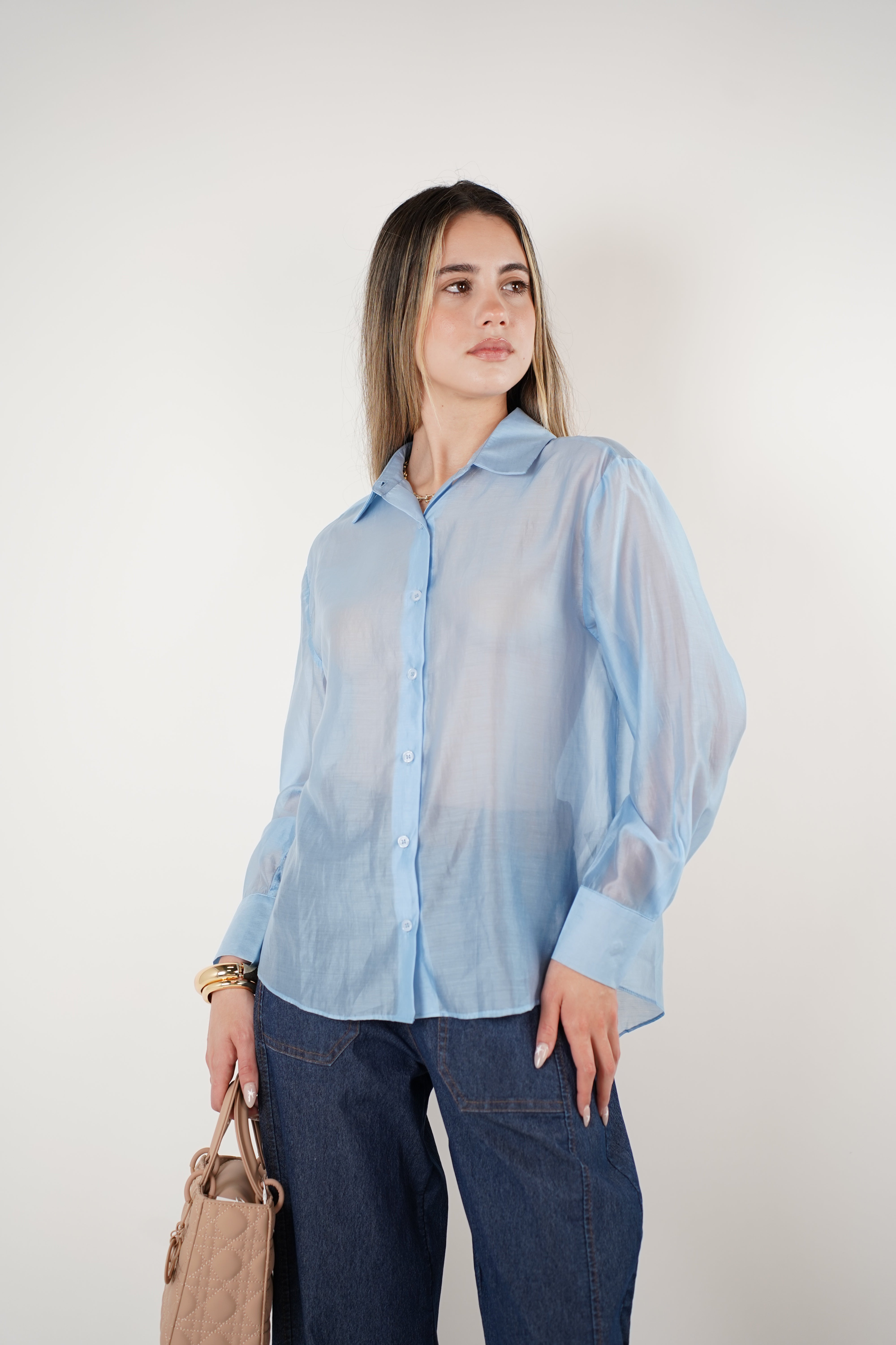 Davi Oversized Button Down – Sheer Drama