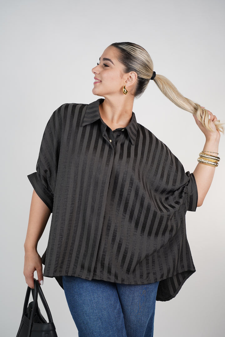 Tali Stripped Oversized Blouse