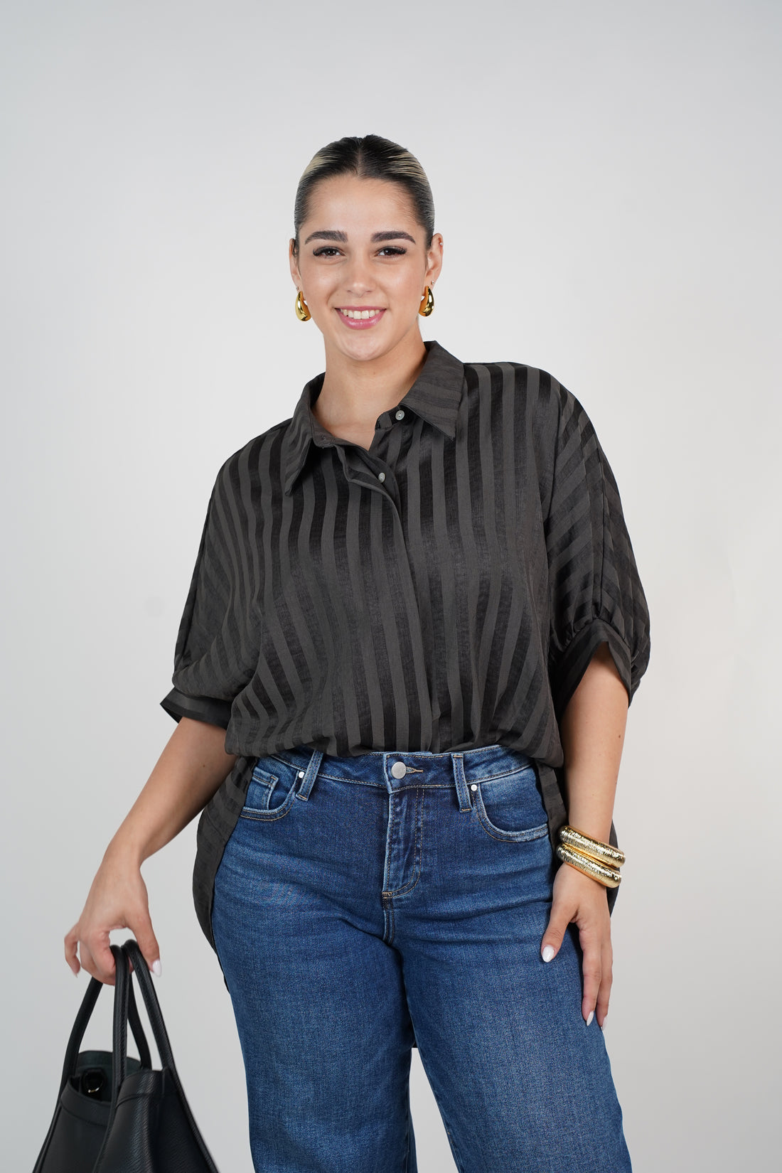 Tali Stripped Oversized Blouse