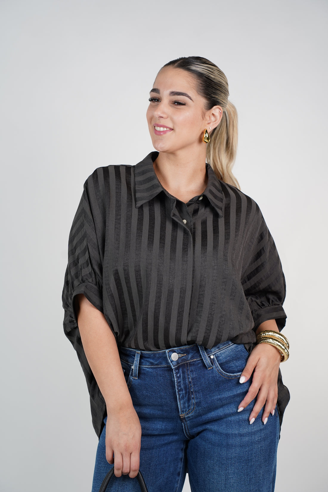 Tali Stripped Oversized Blouse