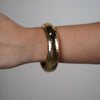 Ovia Textured Bracelet – Bold Hammered Gold Bangle