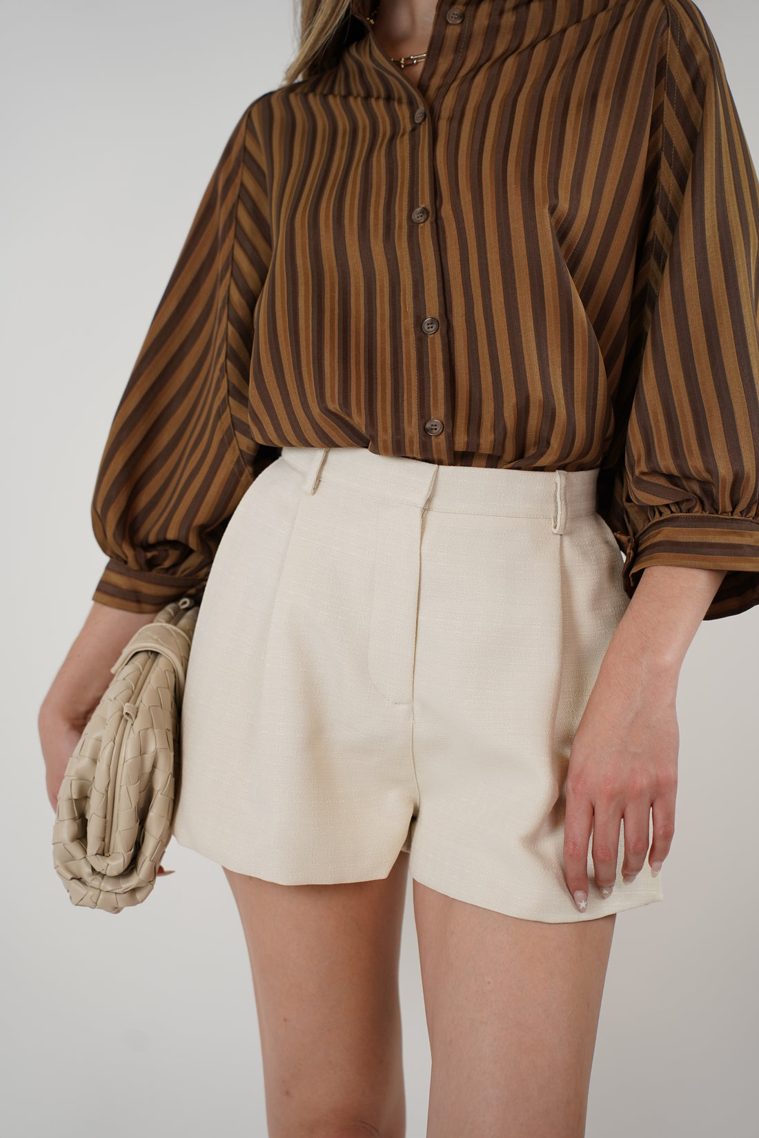 Liven Oversized Striped Button Down – Earth-Tone Flow with Retro Vibes