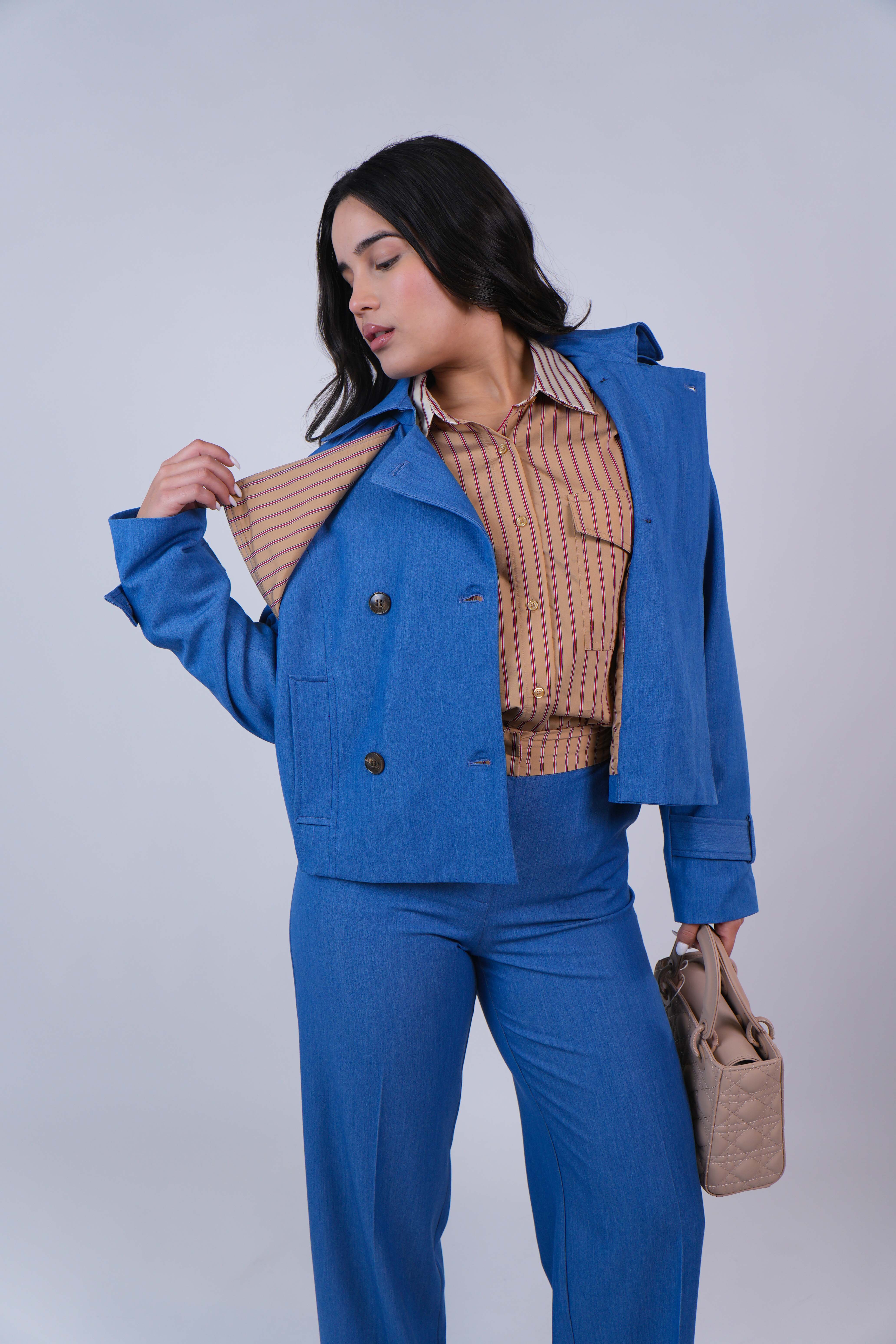 Tovia Denim Jacket Pants Set