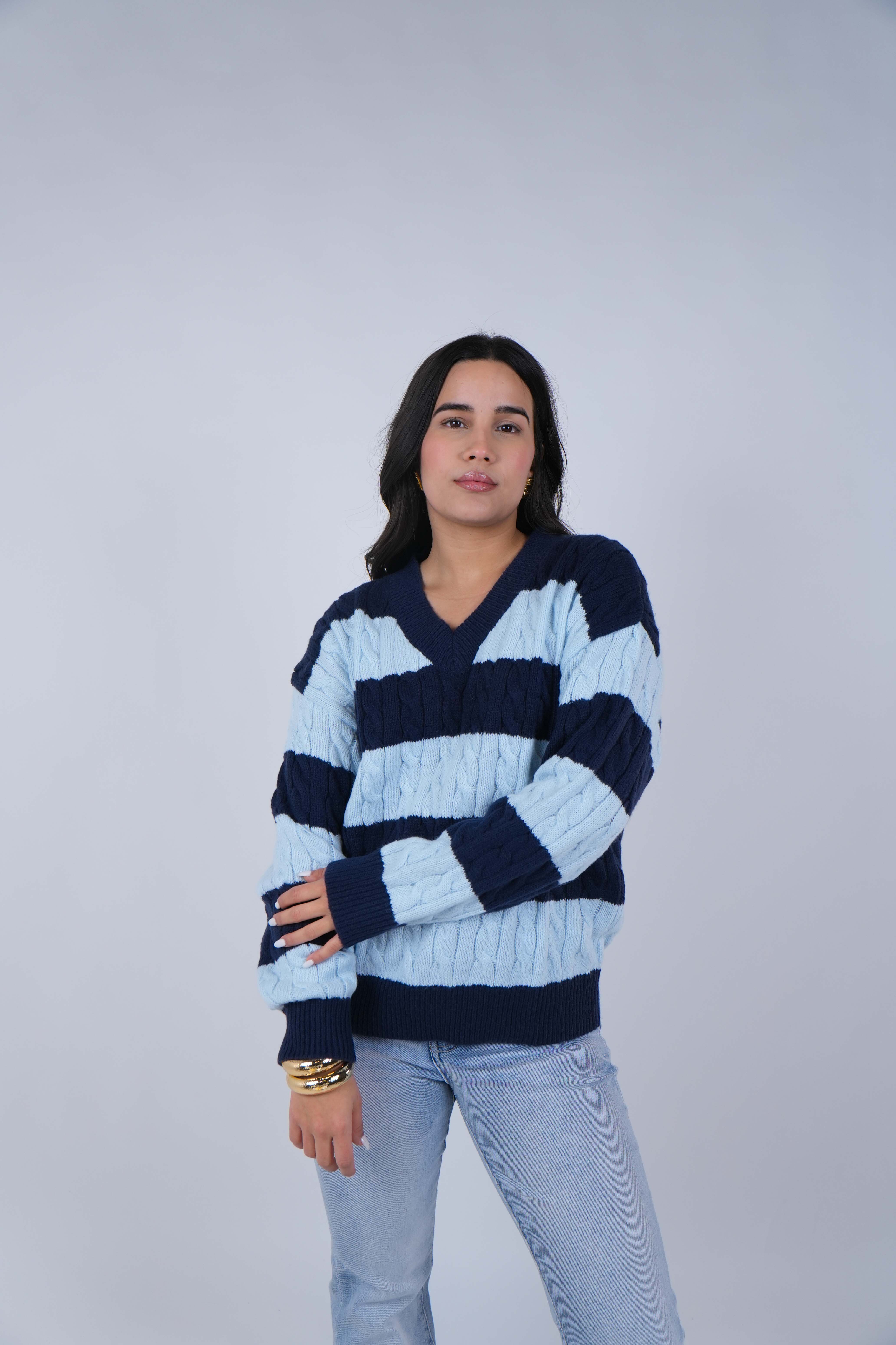 Tavia Stripped Knit Sweater