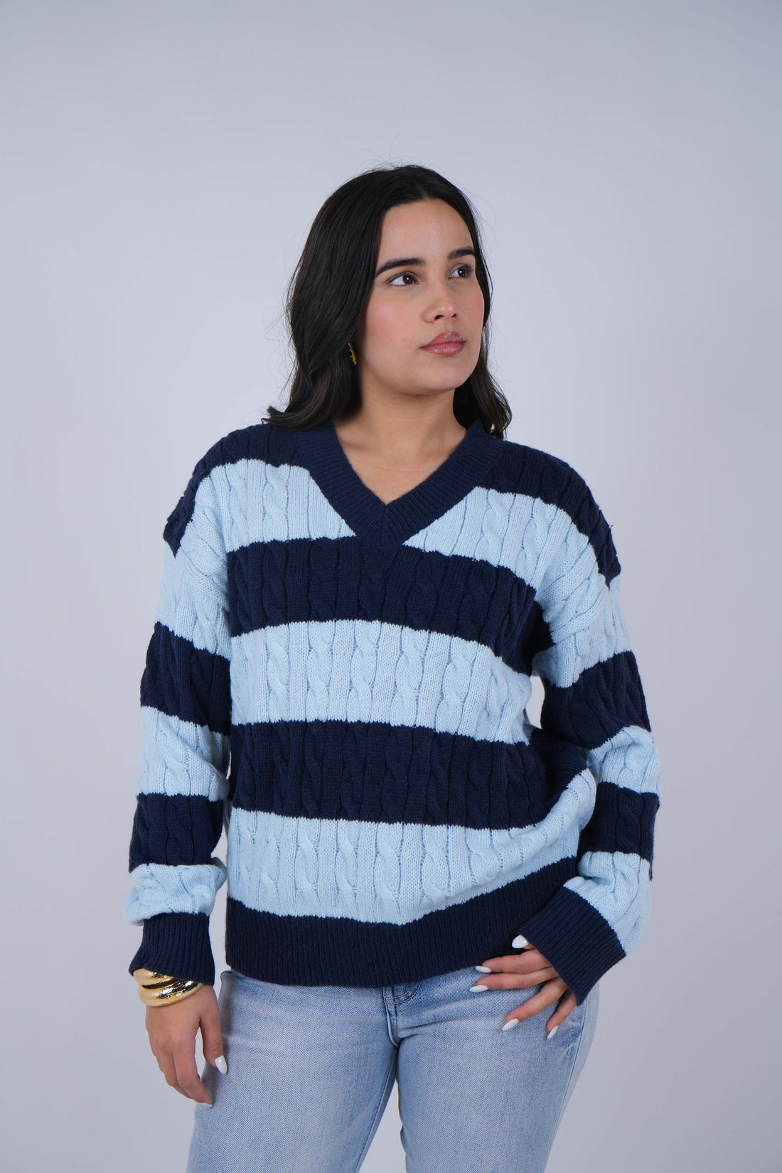 Tavia Stripped Knit Sweater
