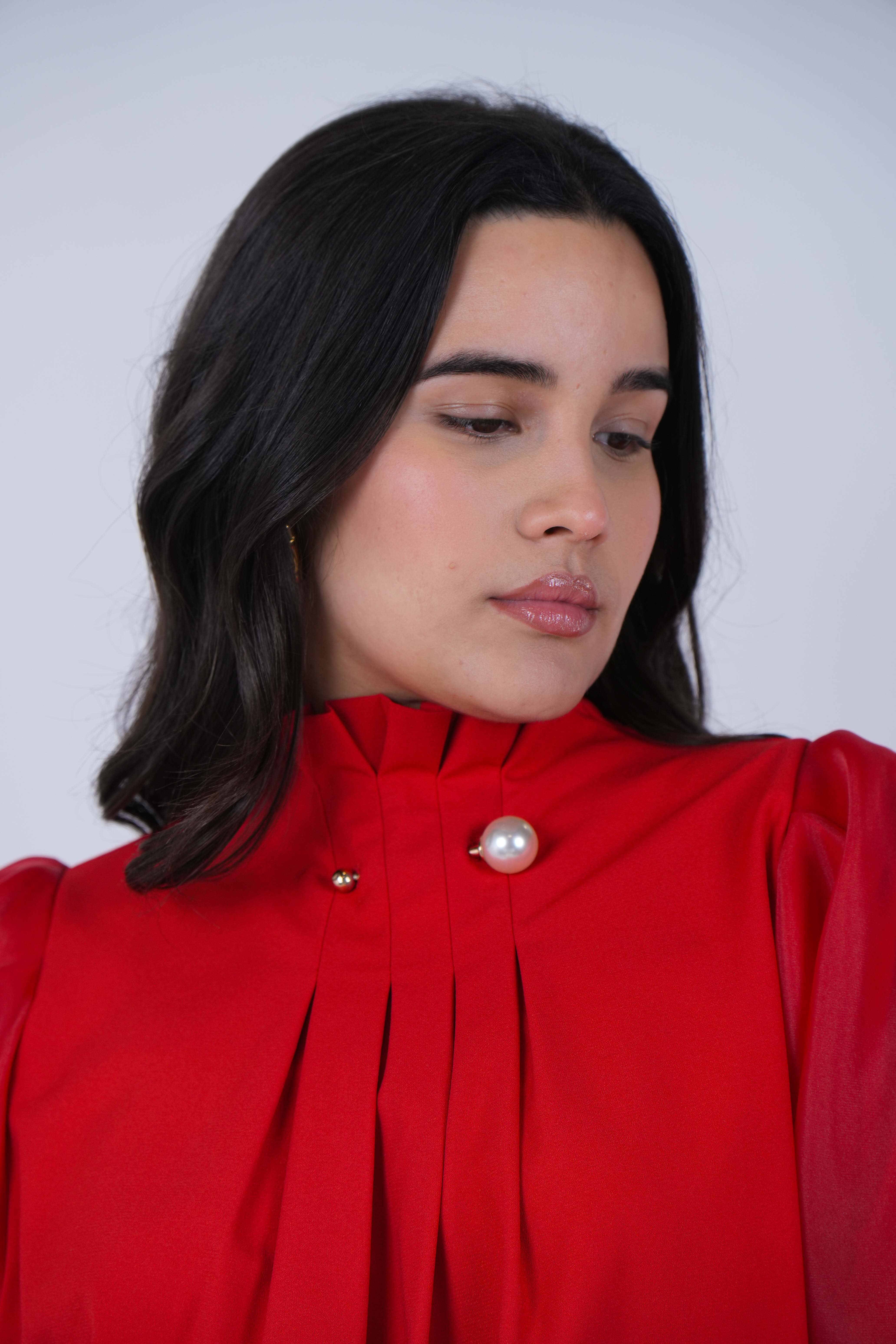 Xarieina Puff Sleeve Blouse – Luxe Satin Statement Elegance