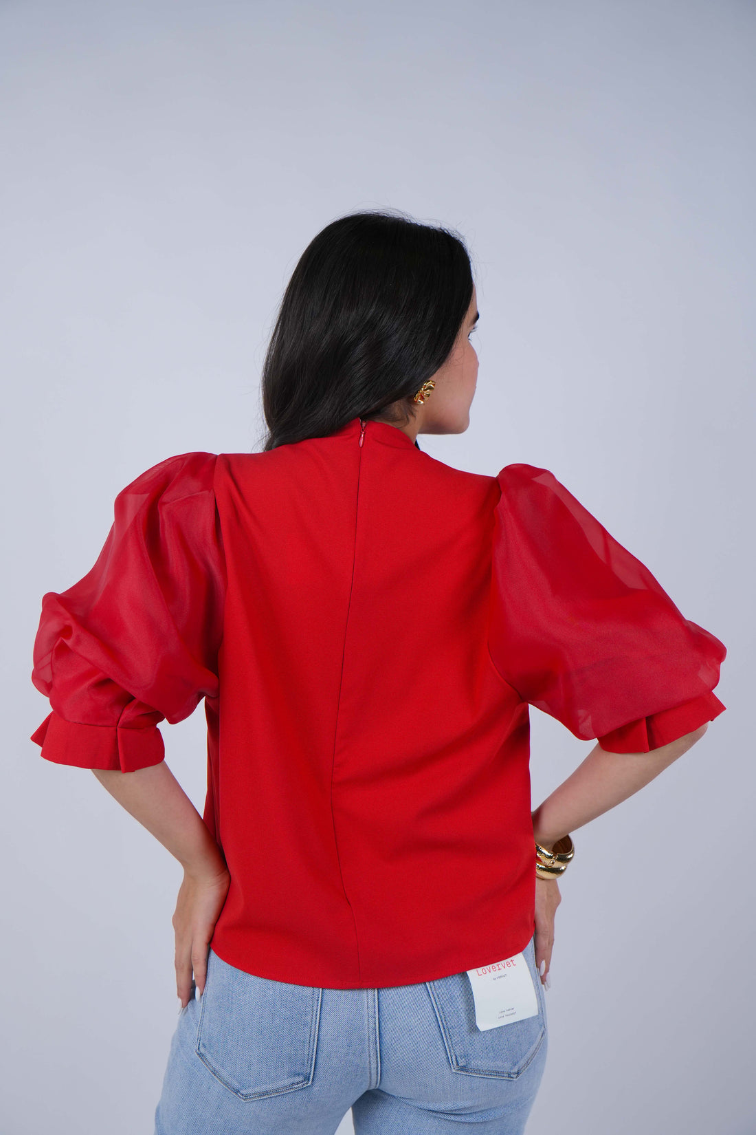 Xarieina Puff Sleeve Blouse – Luxe Satin Statement Elegance