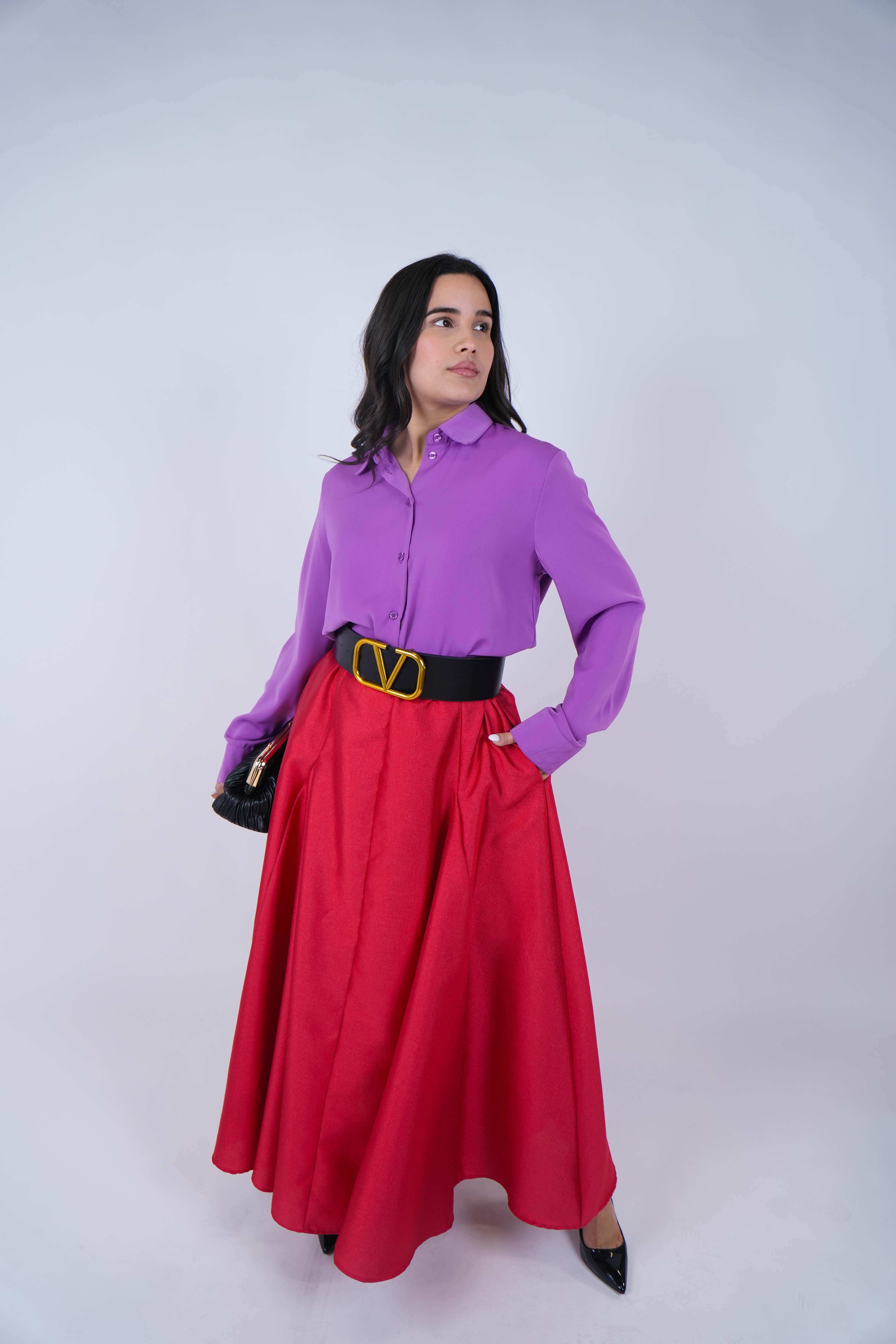 Nema Belted Maxi Skirt