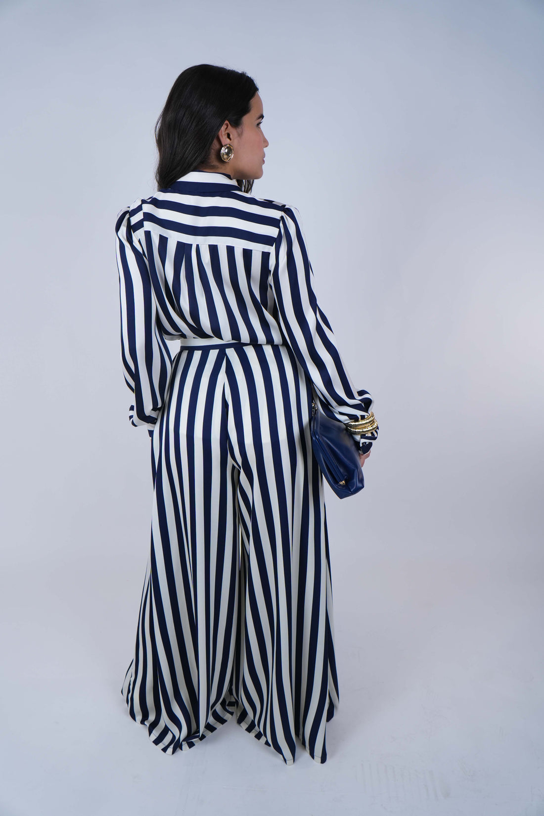 Saivz Stripped Satin Pants Set