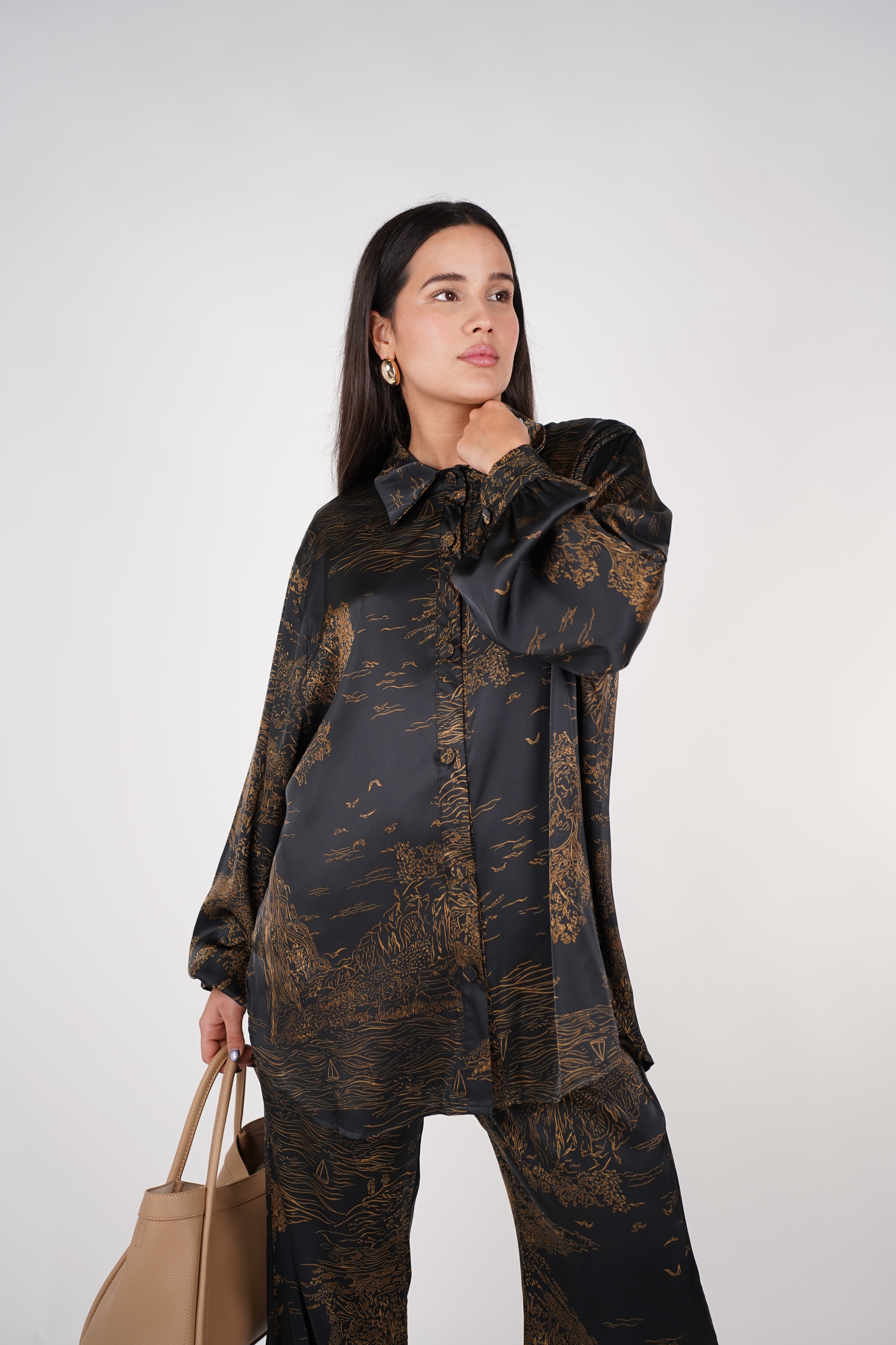 Kelis Stamped Pants Set – Effortlessly Luxe & Elevated