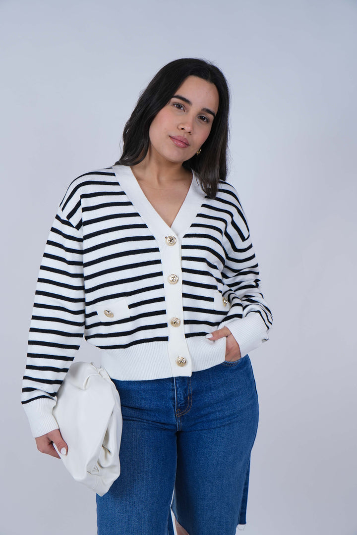 Lunay Striped Sweater Cardigan