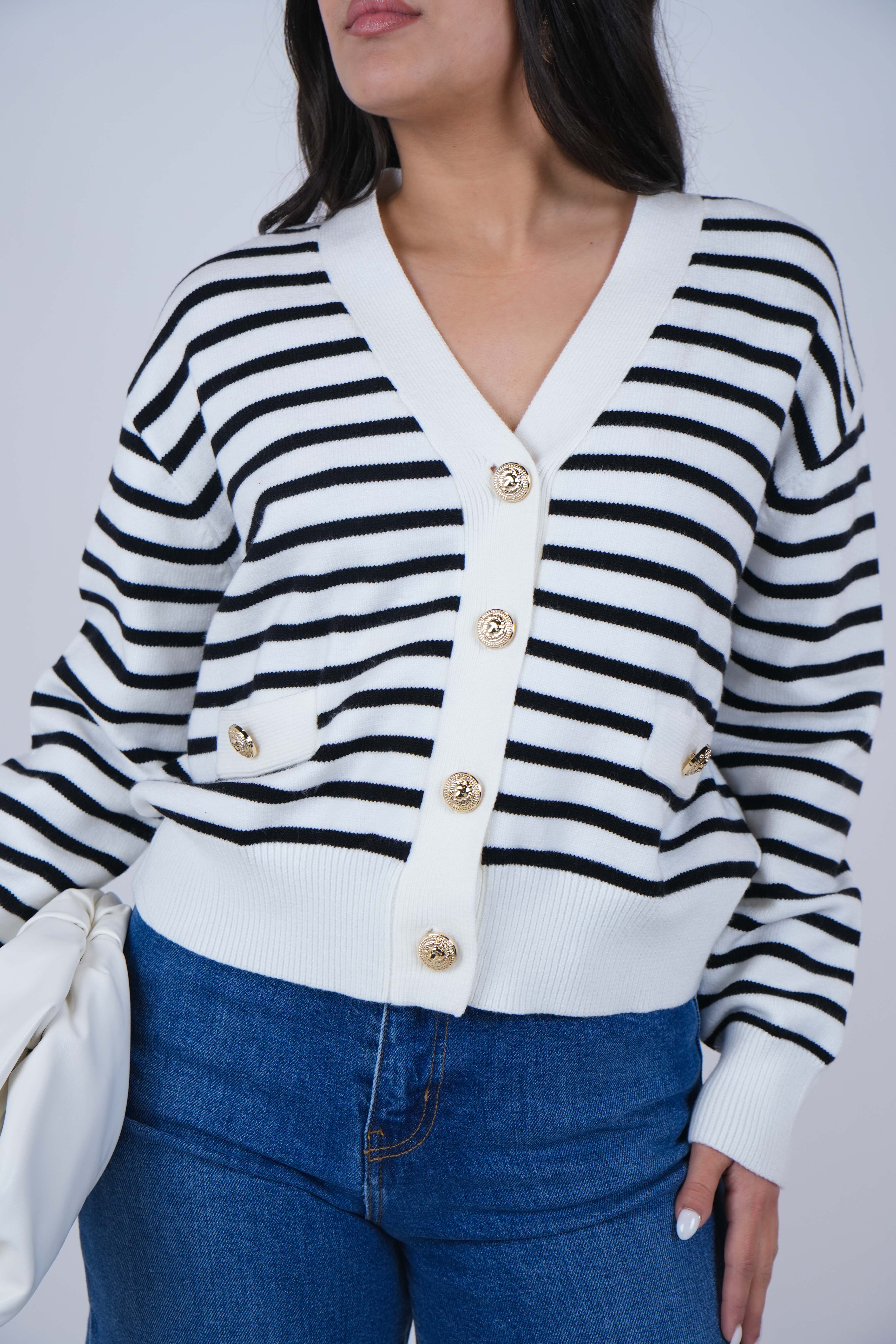 Lunay Striped Sweater Cardigan
