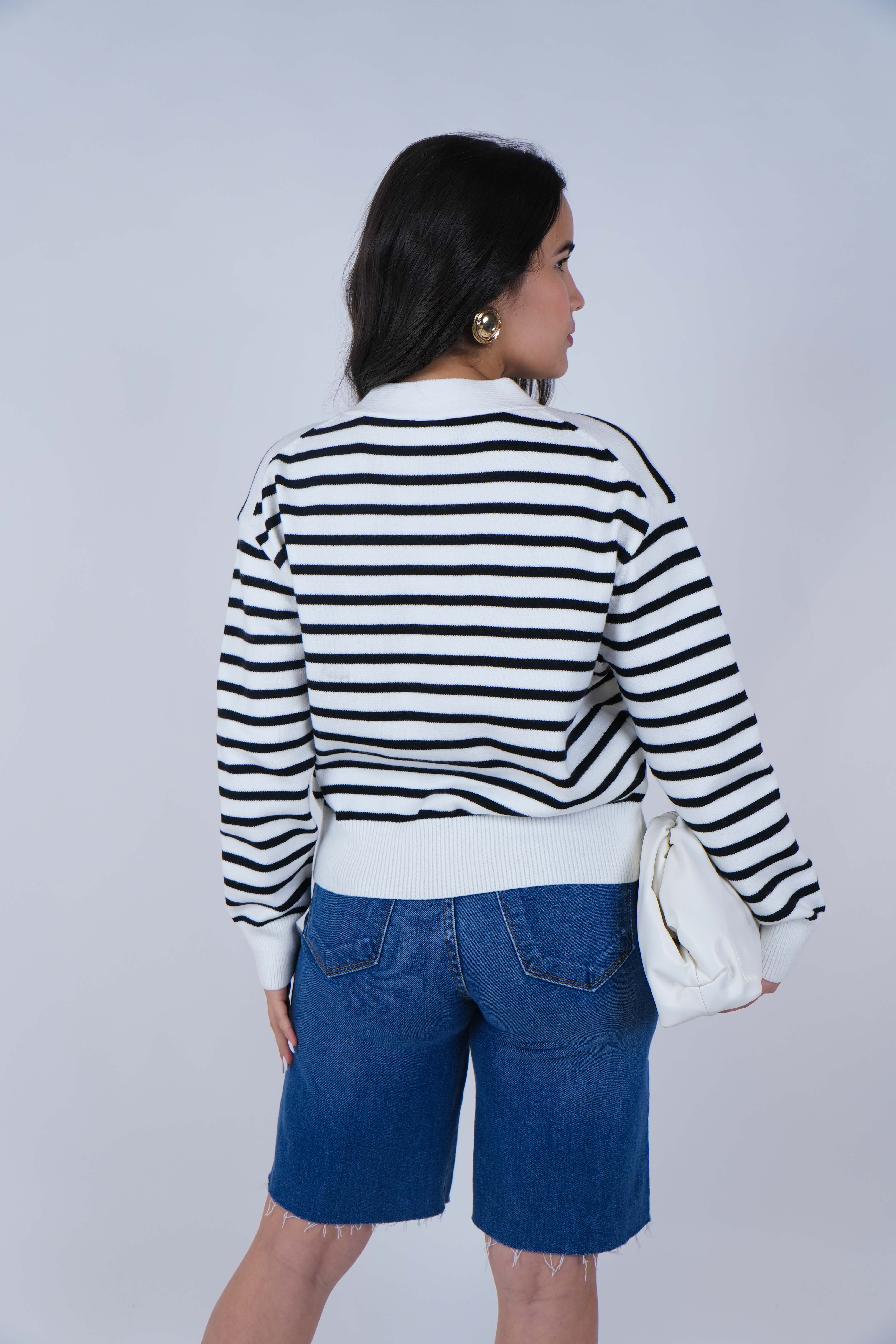 Lunay Striped Sweater Cardigan