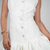 Zurca Balloon Mini Dress – Sleeveless Button-Down with Voluminous Hem