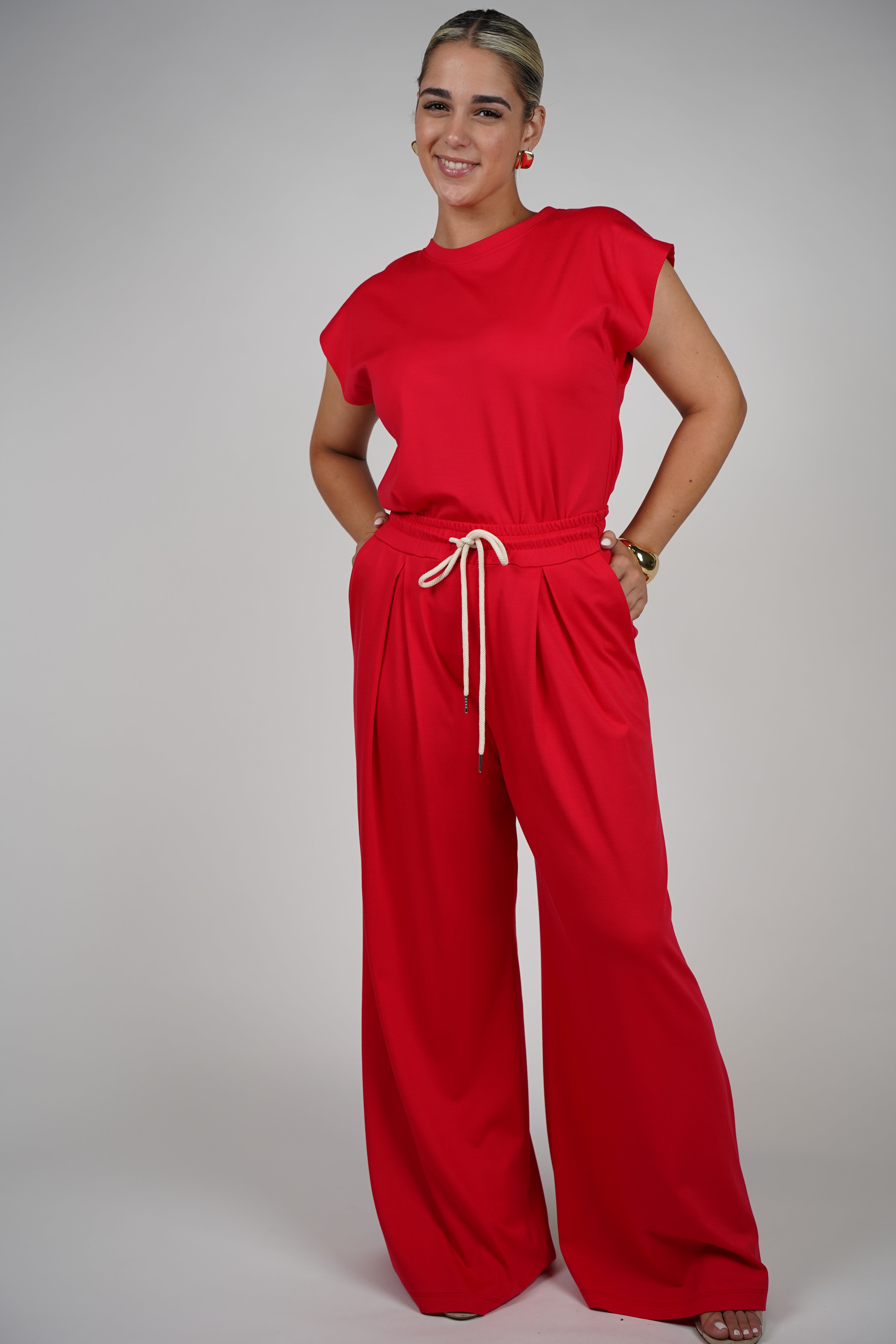 Monica Pants – Relaxed Wide-Leg Trousers with Drawstring Waist