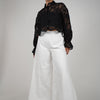 Jina Flowy Pants – Crisp Wide-Leg Statement