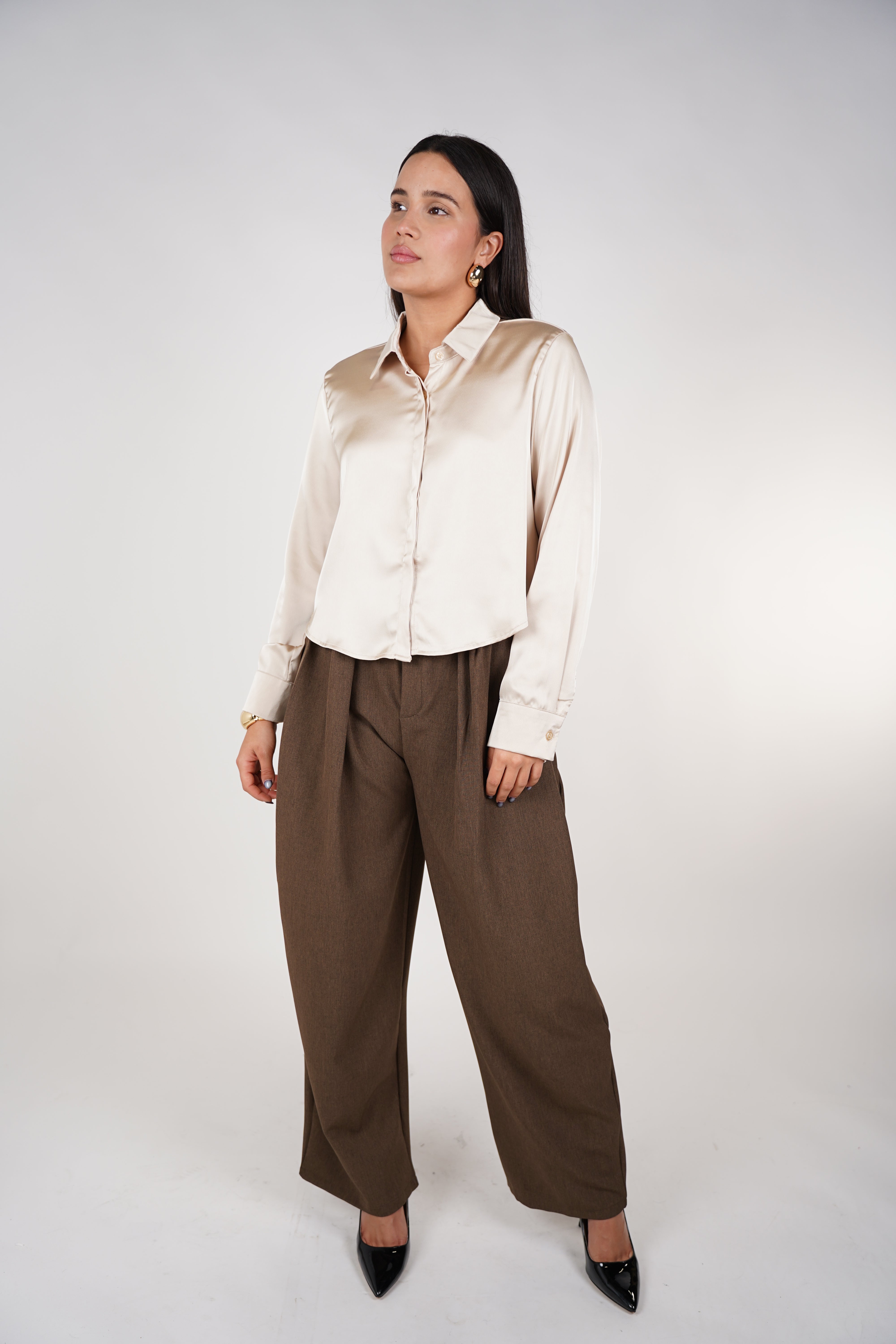 Lissey Silk Cropped Blouse – Luxe, Soft & Effortlessly Elevated