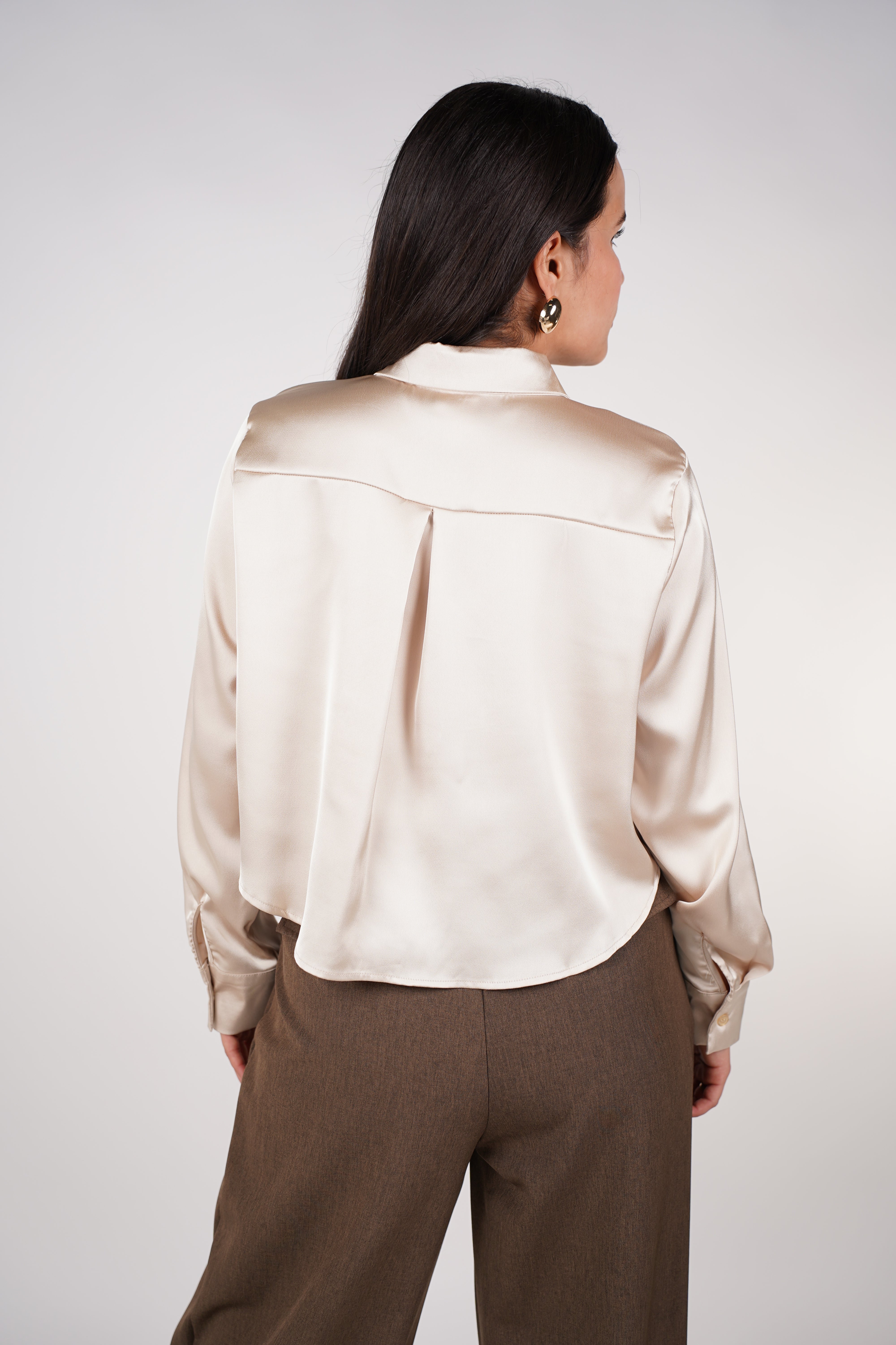 Lissey Silk Cropped Blouse – Luxe, Soft & Effortlessly Elevated