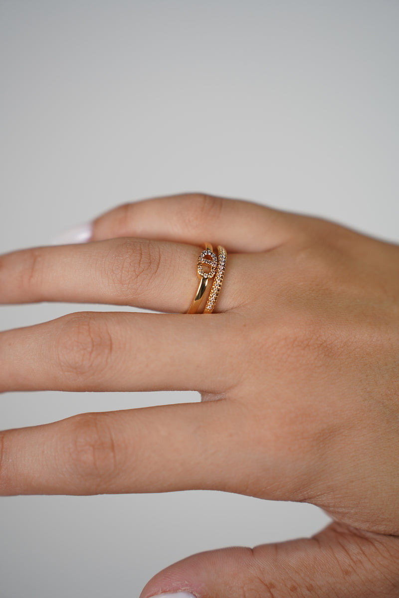 Kilo CD Ring – Crystal Double Band Ring