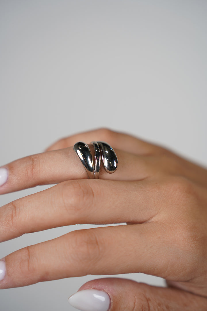 Neme Ring – Sculptural Silver Open Band Statement