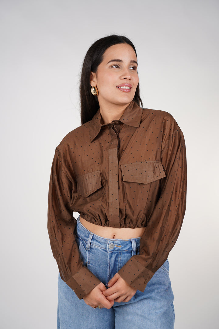 Naelle Sheer Polka Dot Top – Lightweight, Chic & Playful