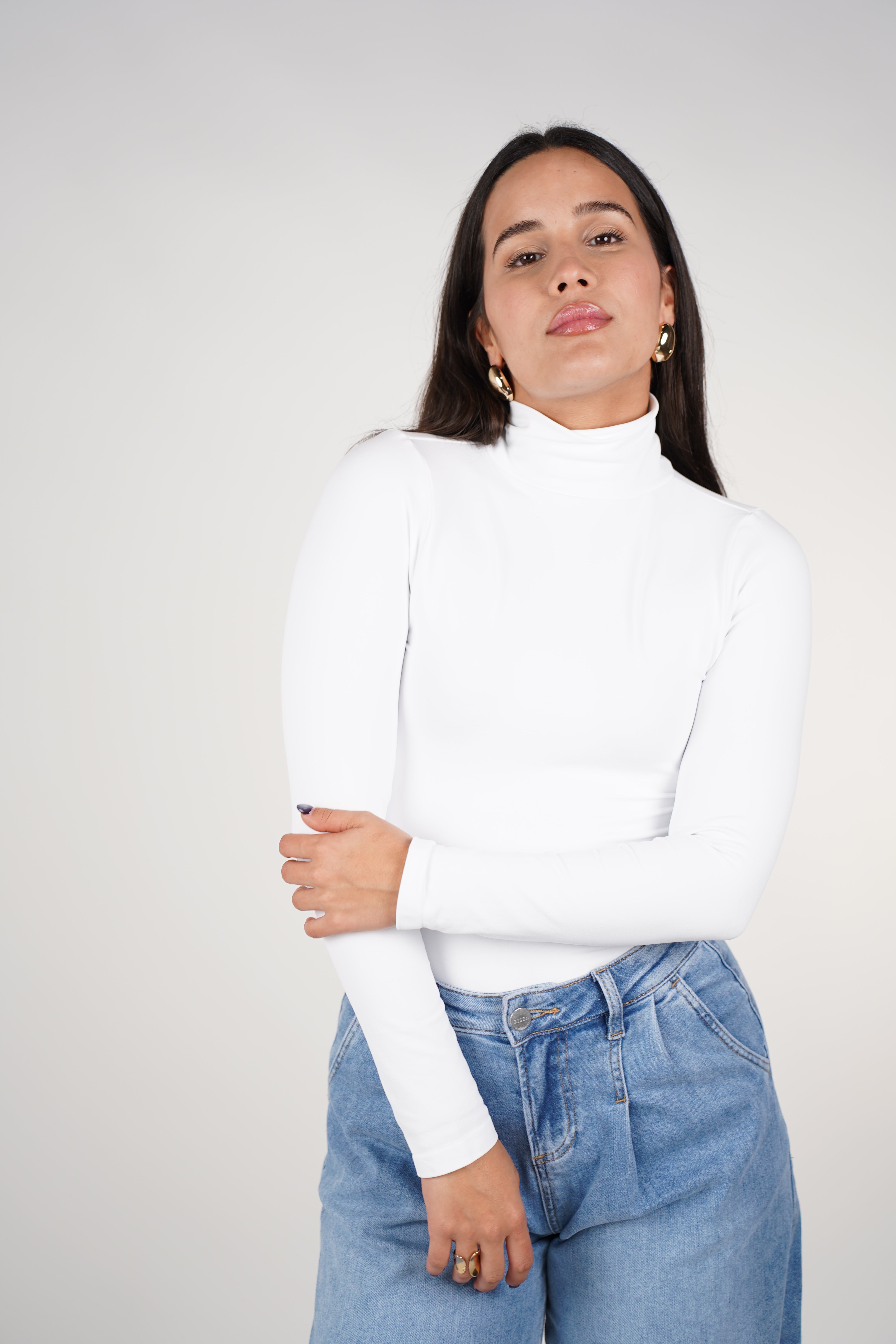 Tayla Basic Turtleneck Bodysuit – Sleek, Smooth & Essential