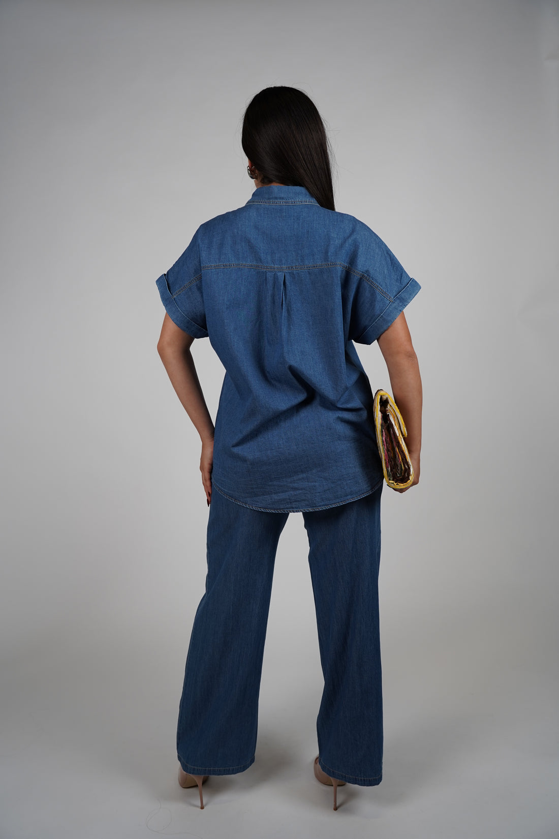 Romi Soft Denim Pants Set – Relaxed Chic Matching Look