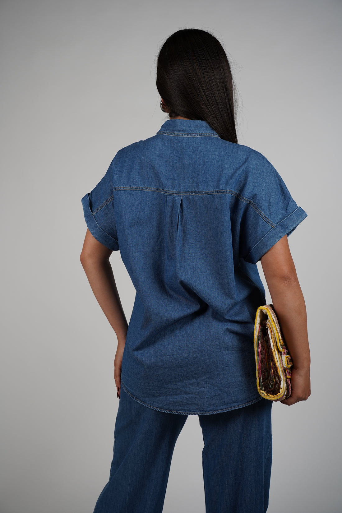 Romi Soft Denim Pants Set – Relaxed Chic Matching Look