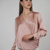 Karo Longsleeve Blouse – Silky Wrap Style Elegance