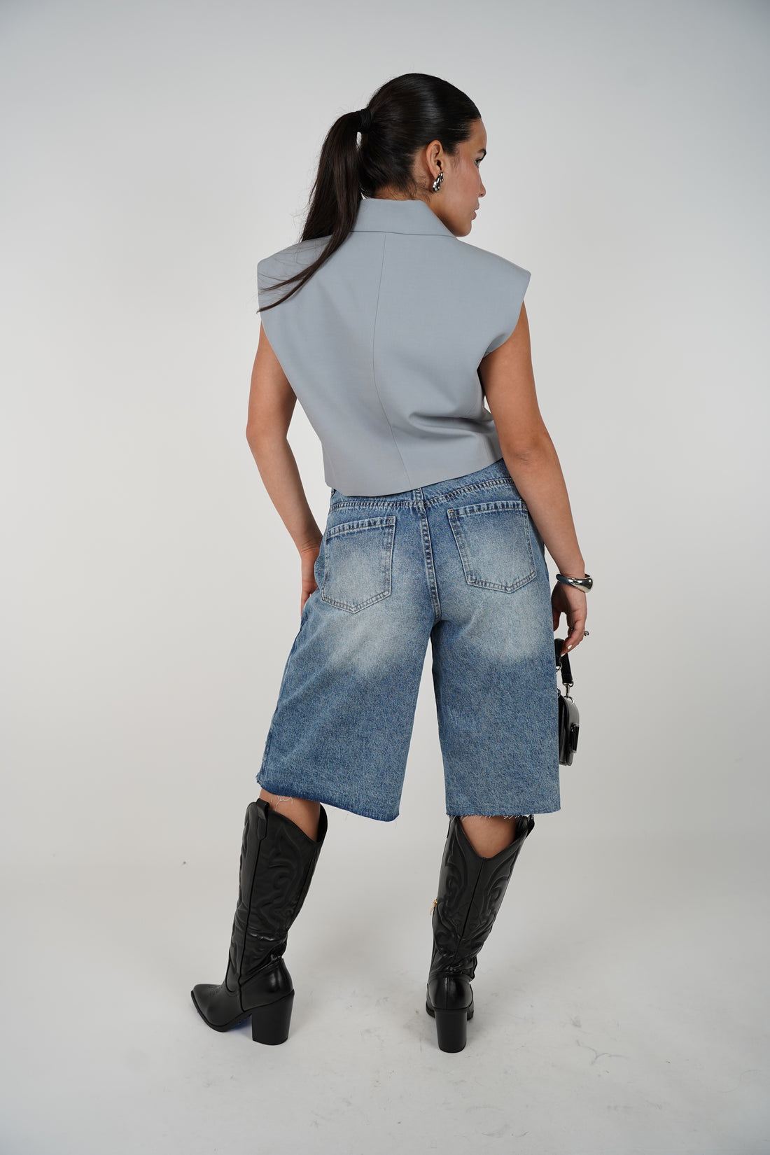 Tanel Ripped Bermudas – Asymmetrical Edge Meets Casual Cool