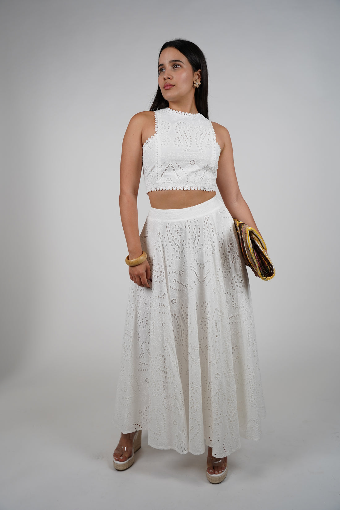 Liora Crochet Skirt Set – Elegant and Breezy All-White Statement