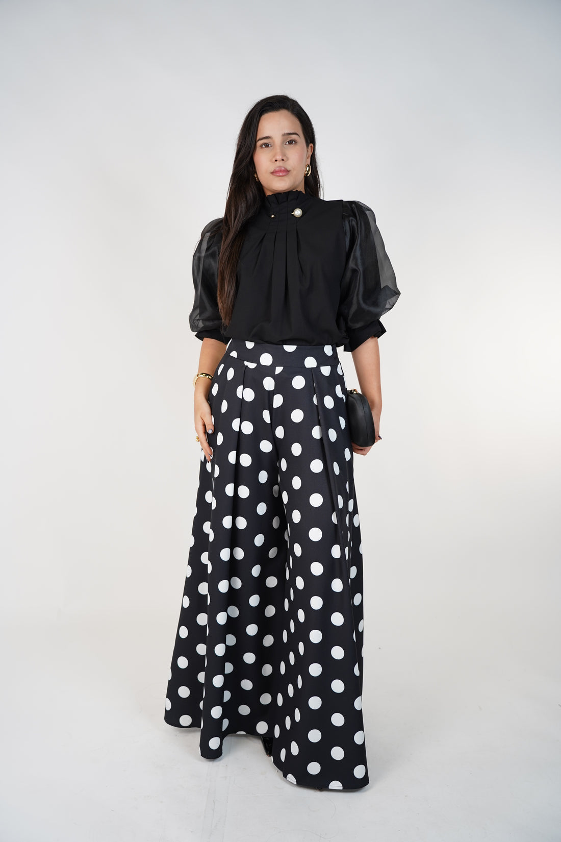 Ruby Polka Dot Palazzo Pants – Statement Volume with Retro Charm