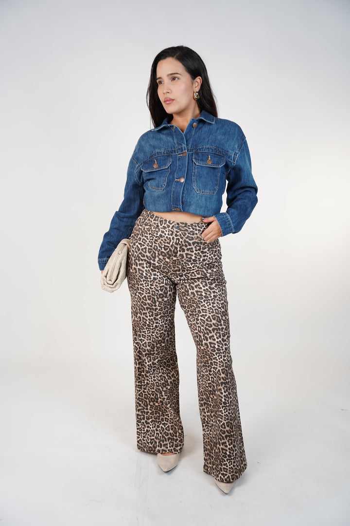 Javini Leopard WideLeg Jeans – Bold Chic Statement Denim