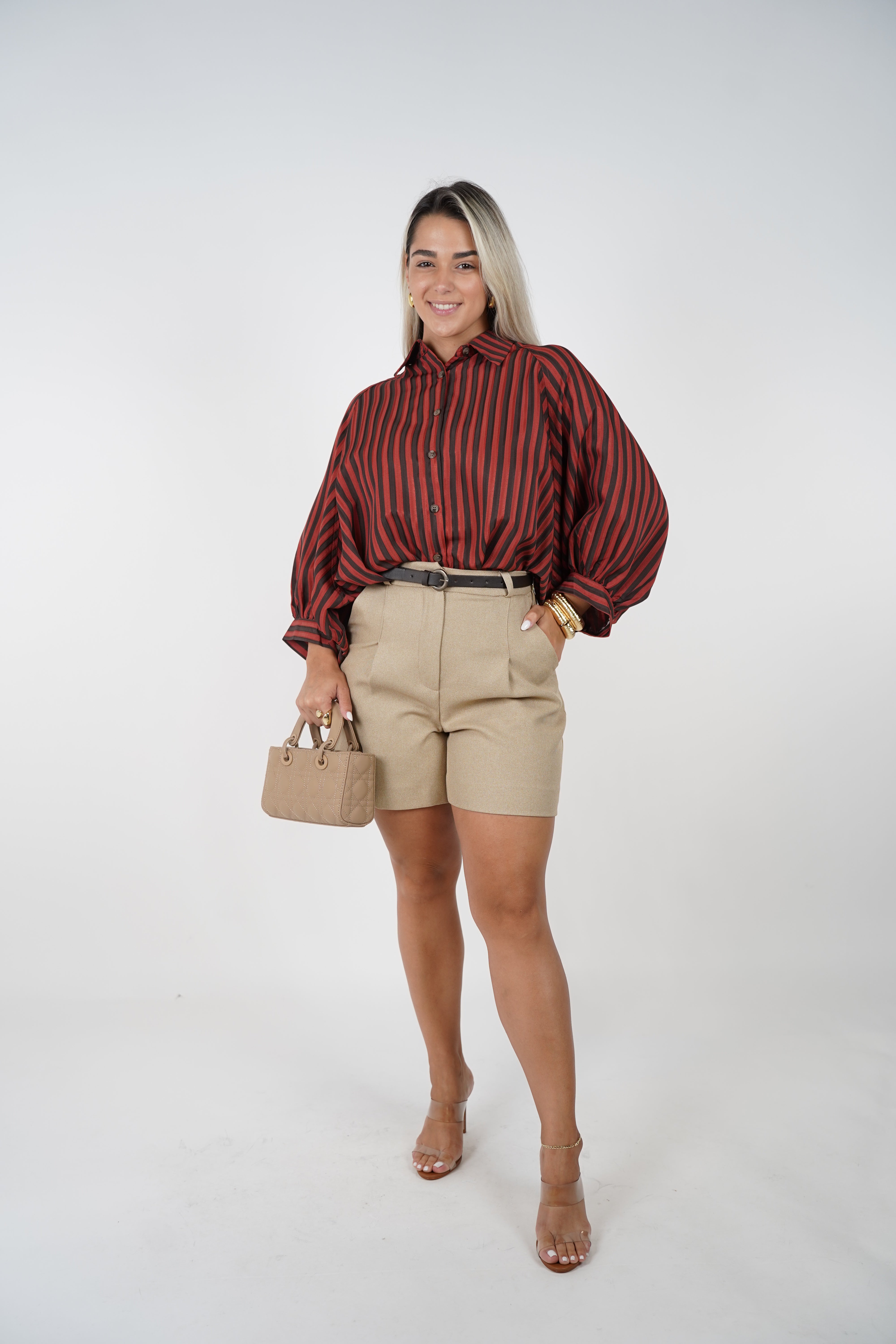 Zeyla Belted Bermudas – Tailored High-Waist Shorts for Effortless Power Looks