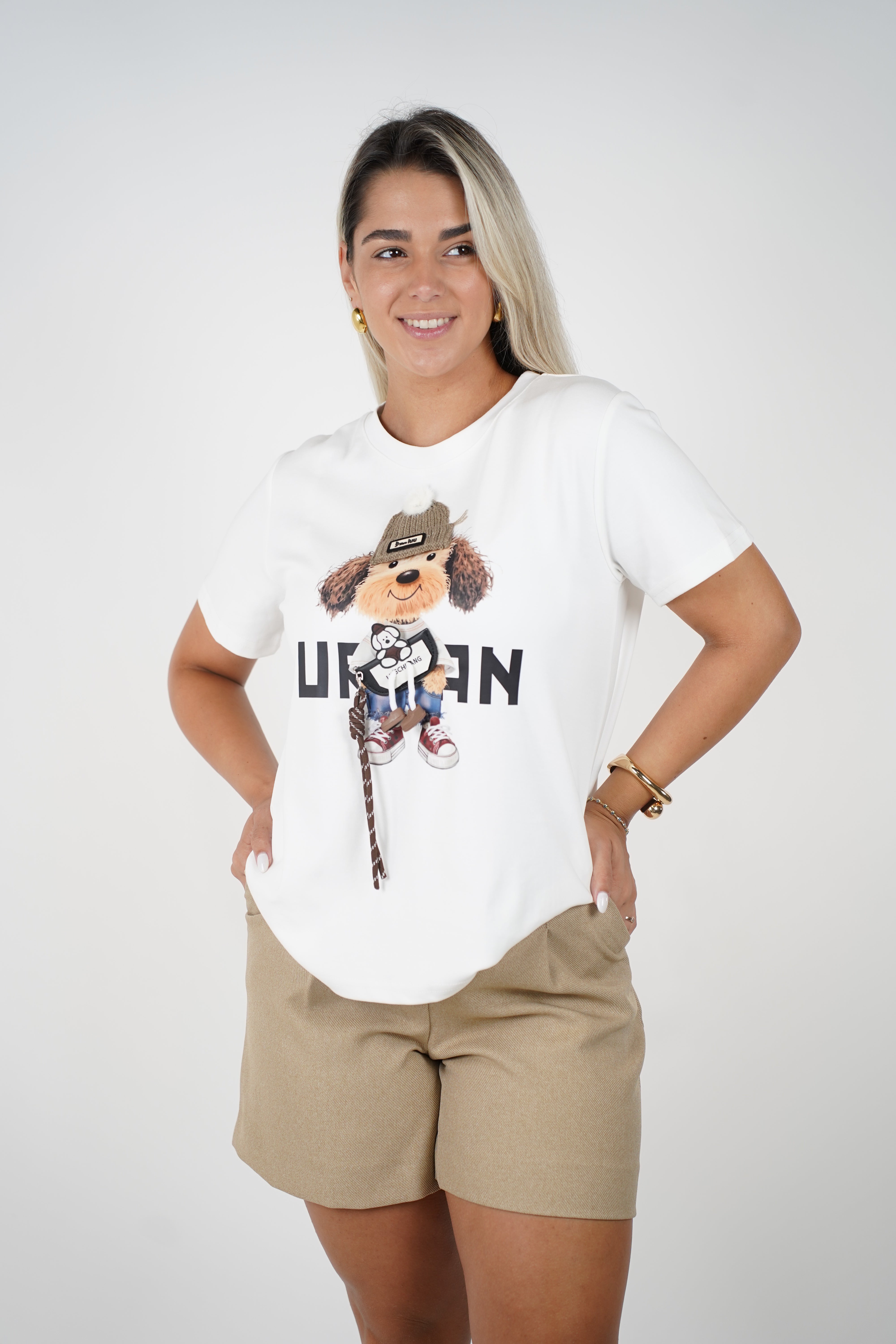 Maven Bear Graphic Top – Playful Urban Tee with 3D Teddy Style
