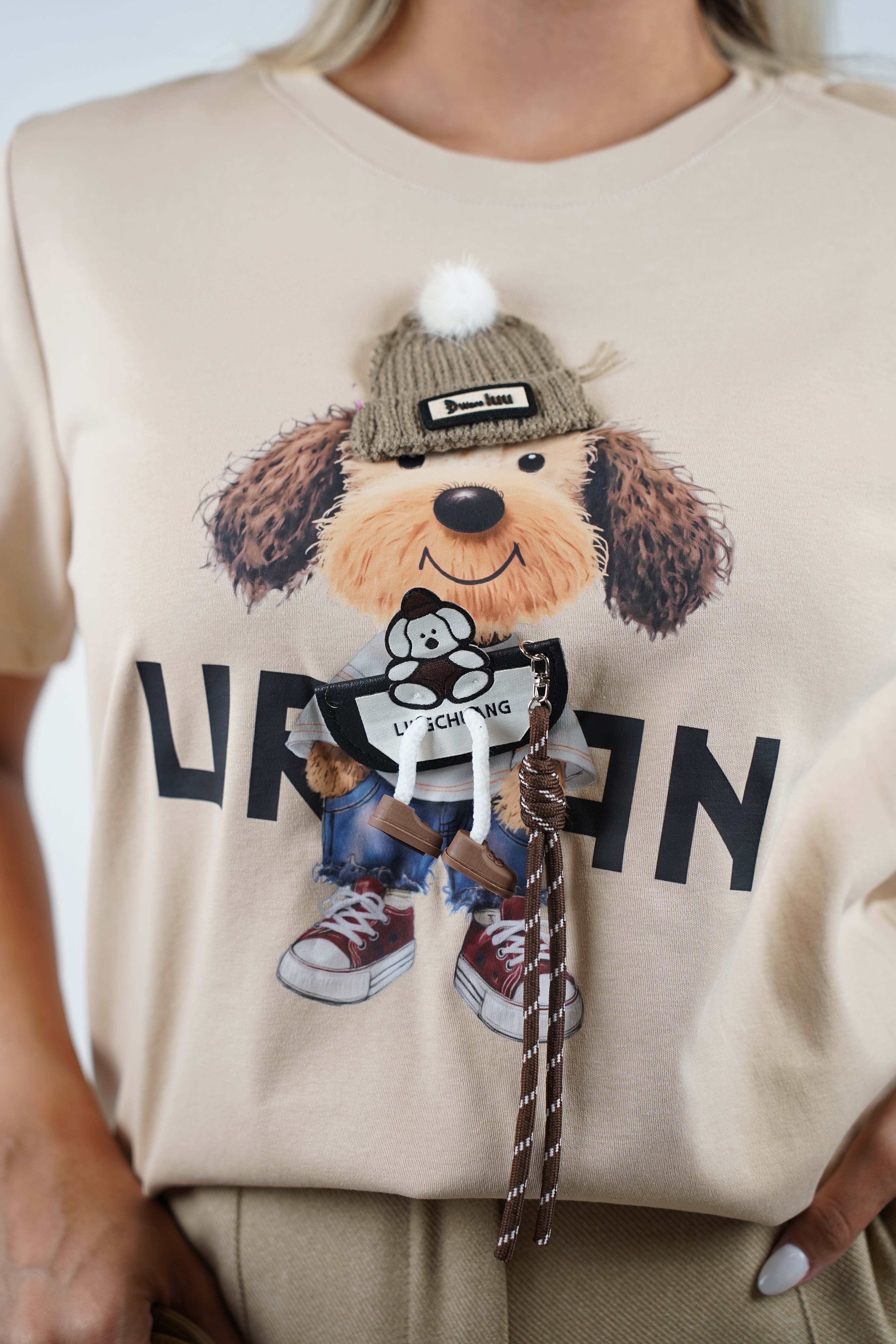 Maven Bear Graphic Top – Playful Urban Tee with 3D Teddy Style