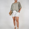 Evara Soft Top – Relaxed Blue Linen-Blend Blouse